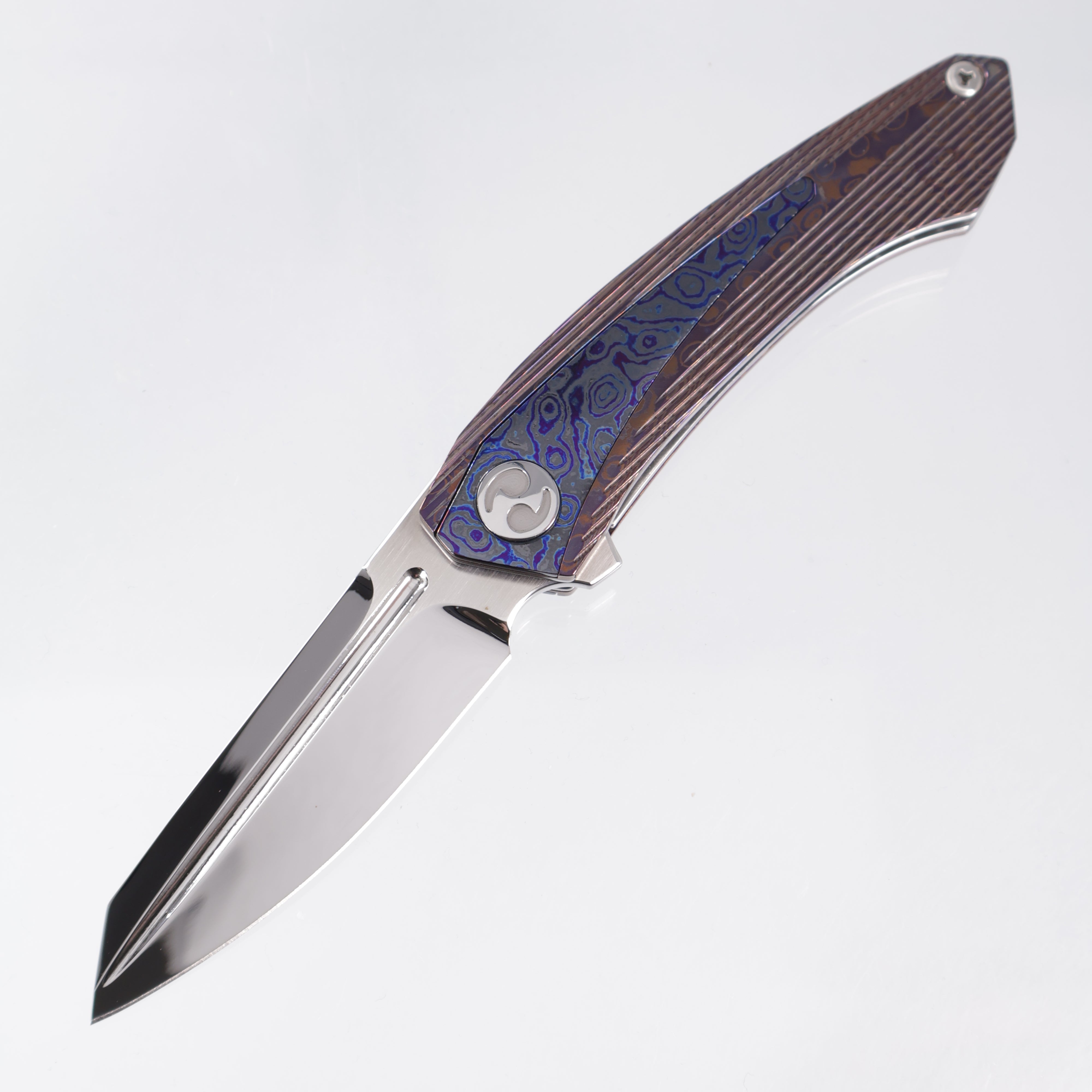 Dew Hara Meteor Custom 1 of 1 - Damascus Aurora Polish w/ ZirMascus Inlays - High Polish M390 - 08/2025 Build *PRE-OWNED*