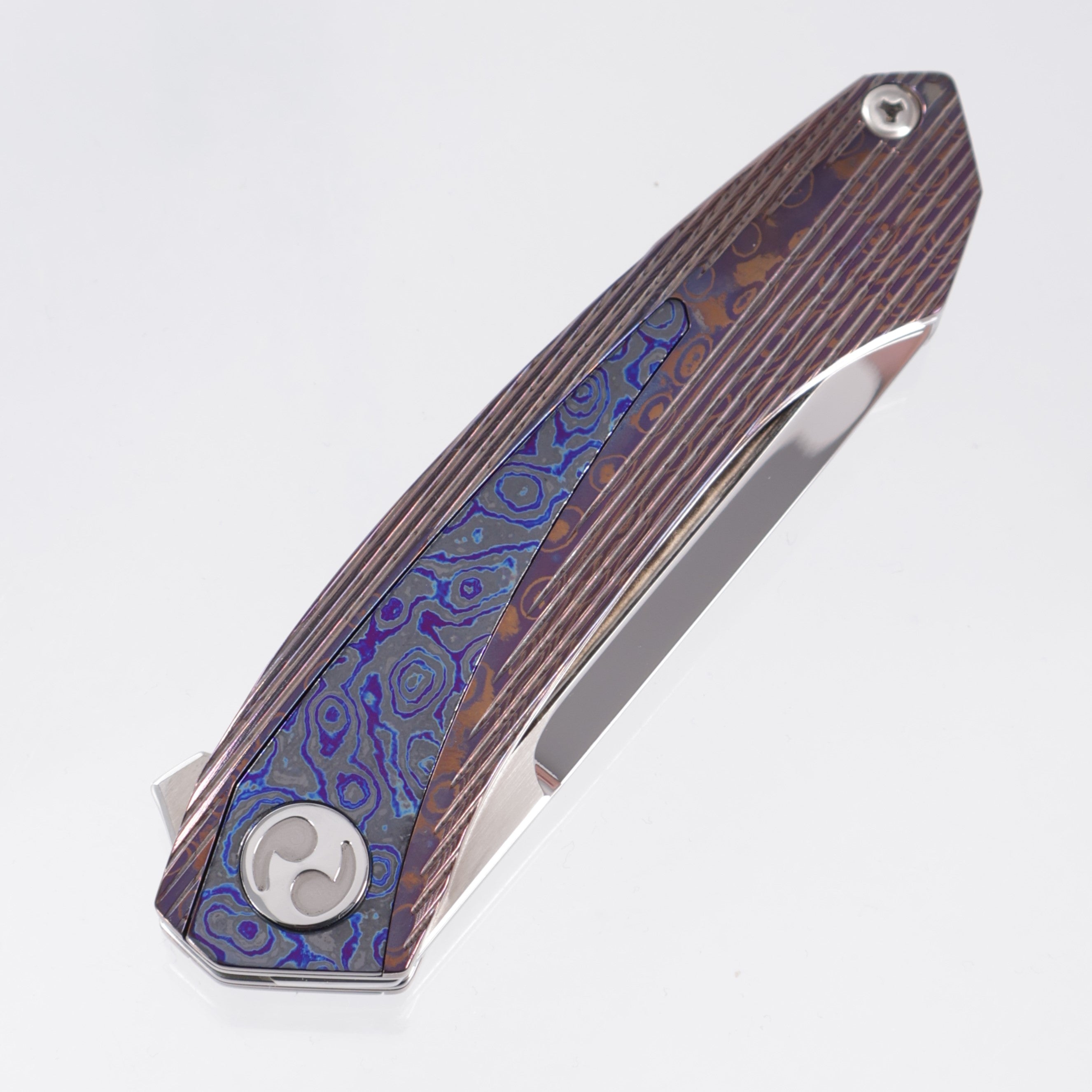 Dew Hara Meteor Custom 1 of 1 - Damascus Aurora Polish w/ ZirMascus Inlays - High Polish M390 - 08/2025 Build *PRE-OWNED*