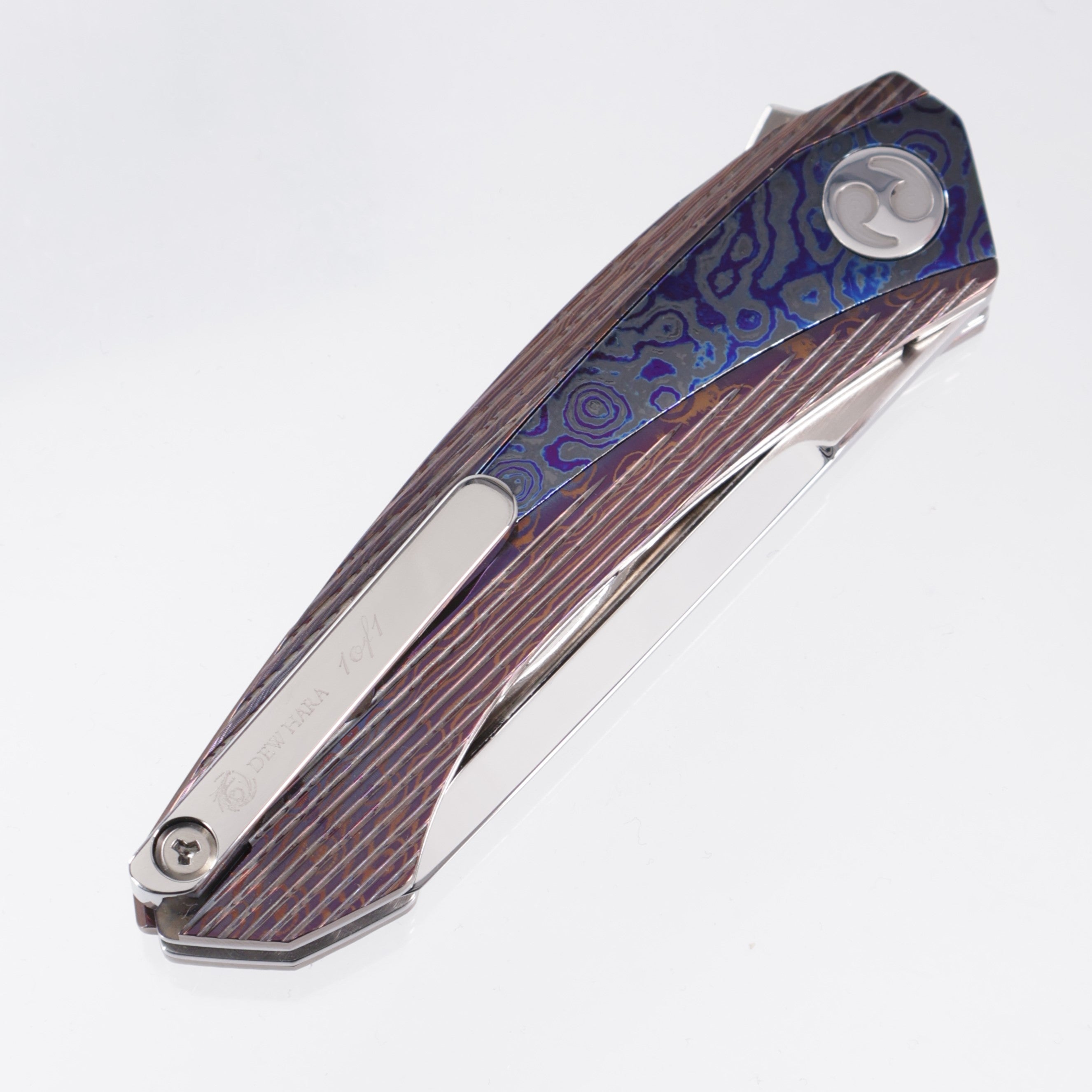Dew Hara Meteor Custom 1 of 1 - Damascus Aurora Polish w/ ZirMascus Inlays - High Polish M390 - 08/2025 Build *PRE-OWNED*