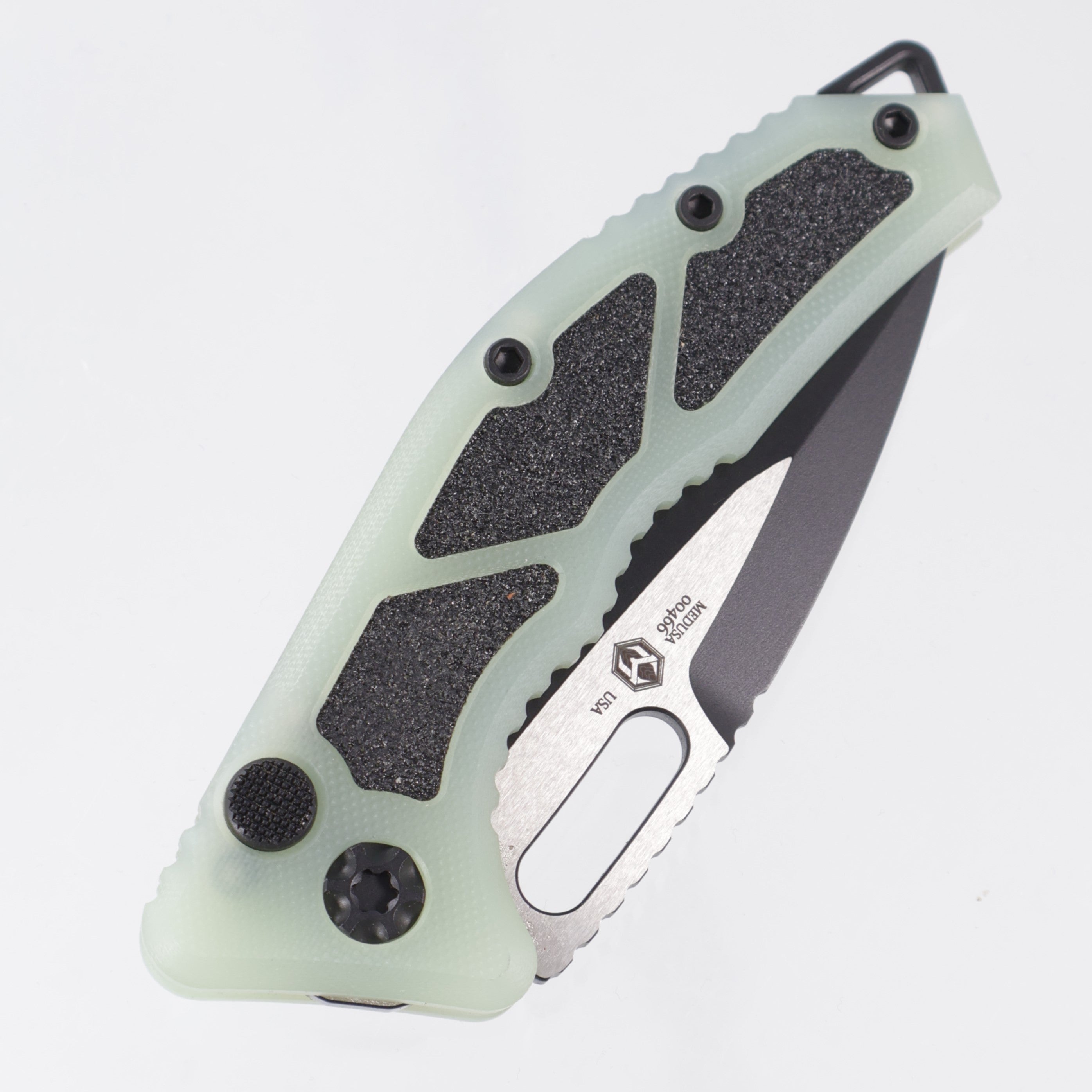 Heretic Medusa V2 Auto Tanto - Jade G10 w/ Traction Inserts - 2-Tone Elmax *PRE-OWNED* *NO BOX*
