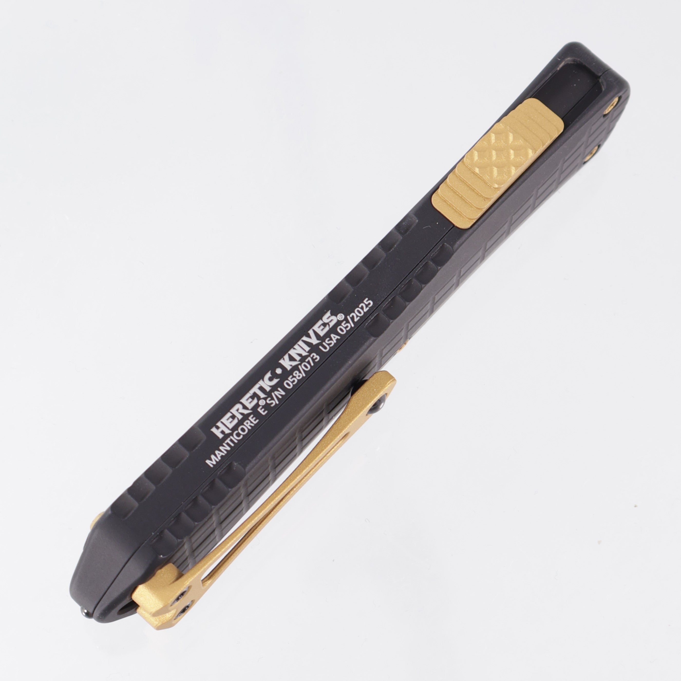 Heretic Manticore E Recurve "All Gold Everything” - Black Frag Auminum w/ Gold Hardware - Gold Cerakote Magnacut - H029F-16A-GOLD *PRE-OWNED*