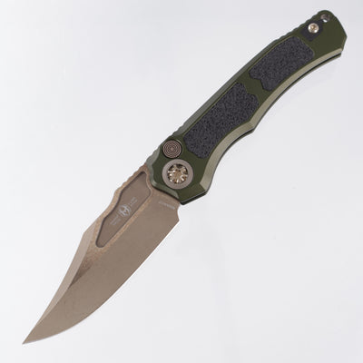 Heretic Wraith V4 Auto Bowie - OD Green Aluminum - Bronze Magnacut - H002-7A-GRN *PRE-OWNED*