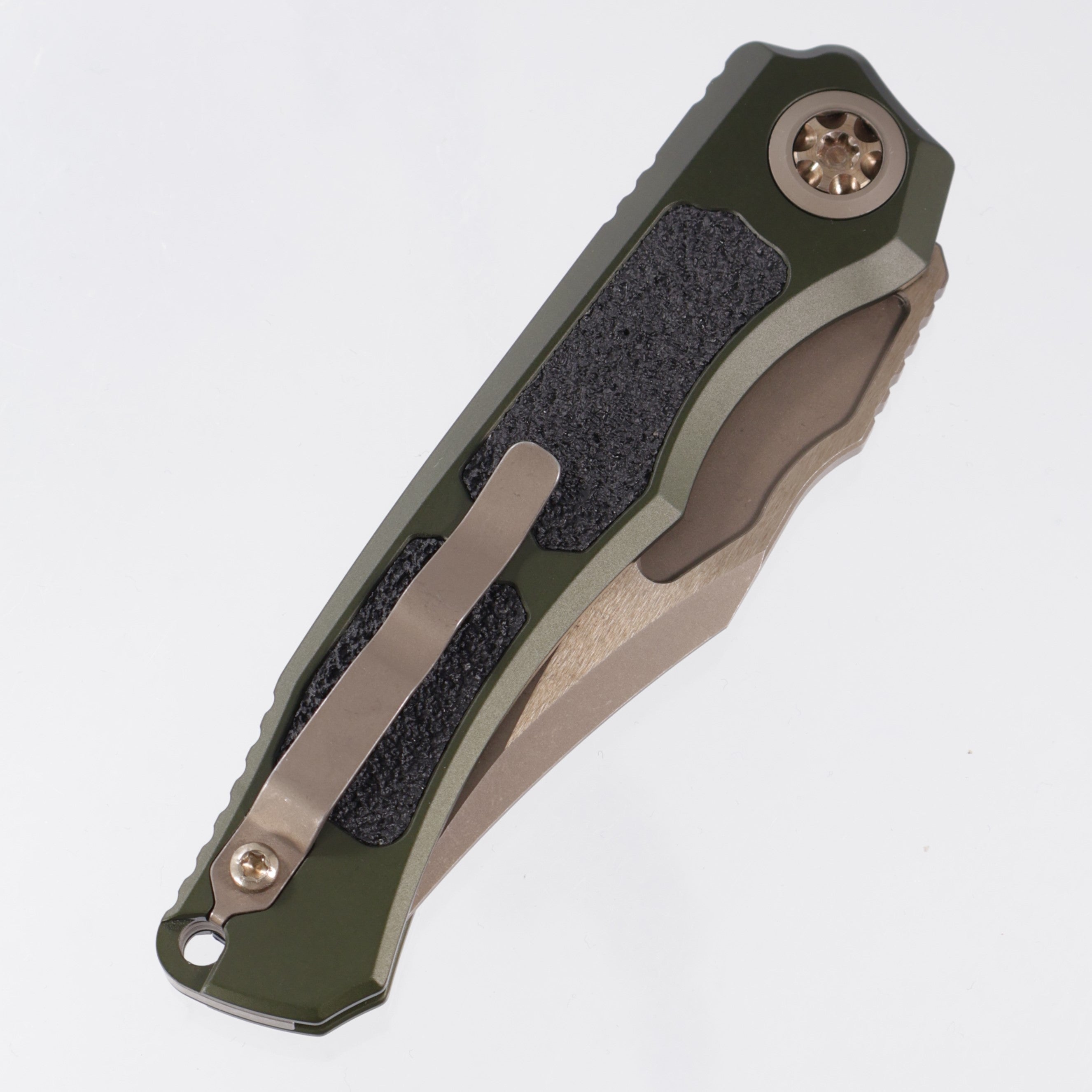 Heretic Wraith V4 Auto Bowie - OD Green Aluminum - Bronze Magnacut - H002-7A-GRN *PRE-OWNED*