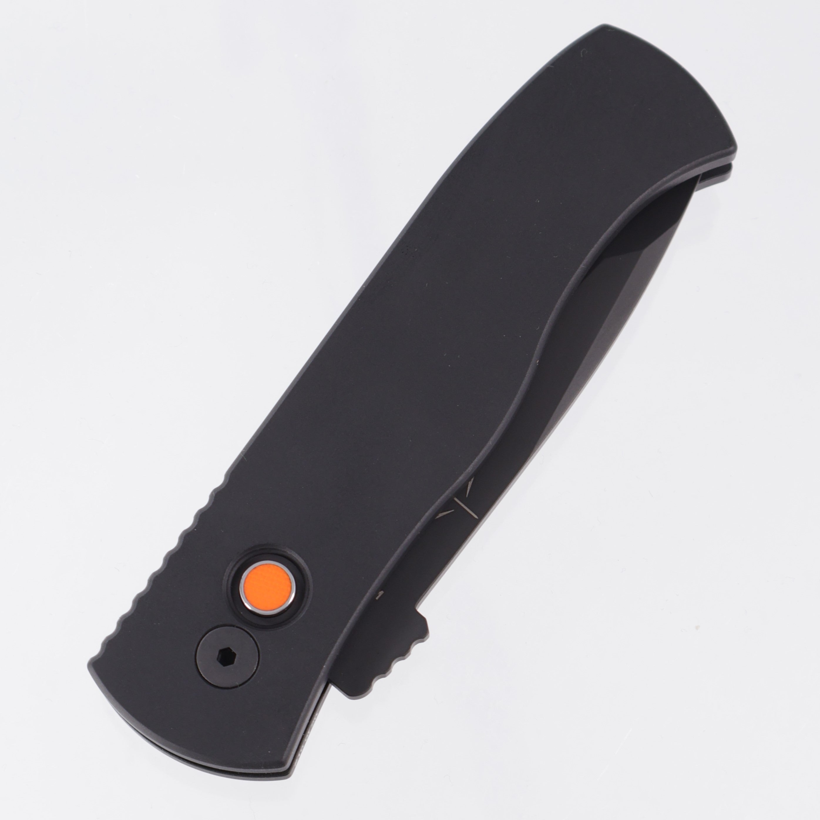 Pro-Tech Emerson CQC7 Tanto Chisel Grind - Black Aluminum w/ Orange G10 Button - DLC 154CM - 2024 Cancon CQC7.1  *PRE-OWNED*