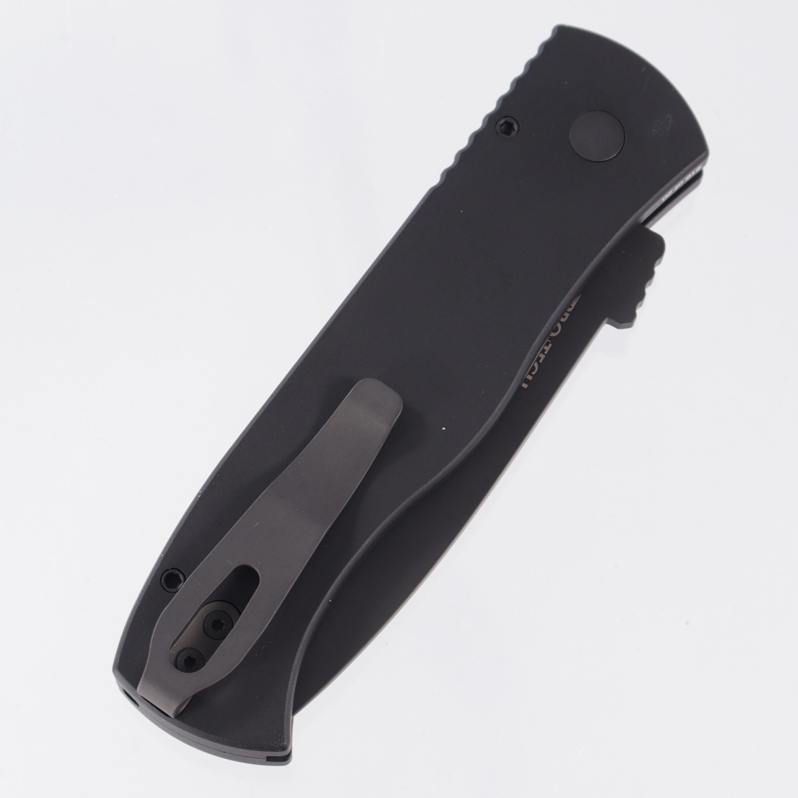 Pro-Tech Emerson CQC7 Tanto Chisel Grind - Black Aluminum w/ Orange G10 Button - DLC 154CM - 2024 Cancon CQC7.1  *PRE-OWNED*