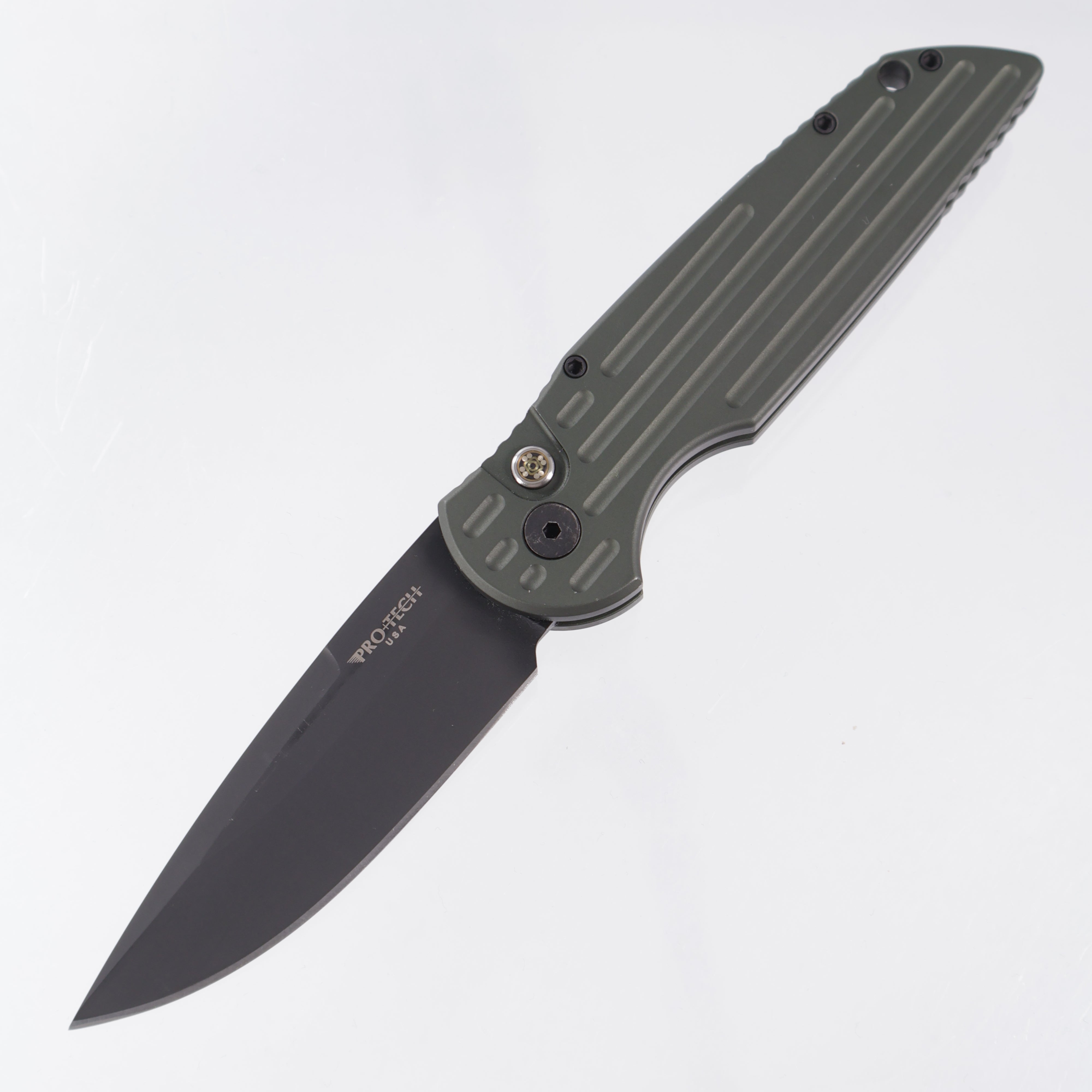 Pro-Tech TR-3 Auto - Green Aluminum w/ Mosaic Pin Button - DLC 154CM - SHOT26.TR3.1 *PRE-OWNED*
