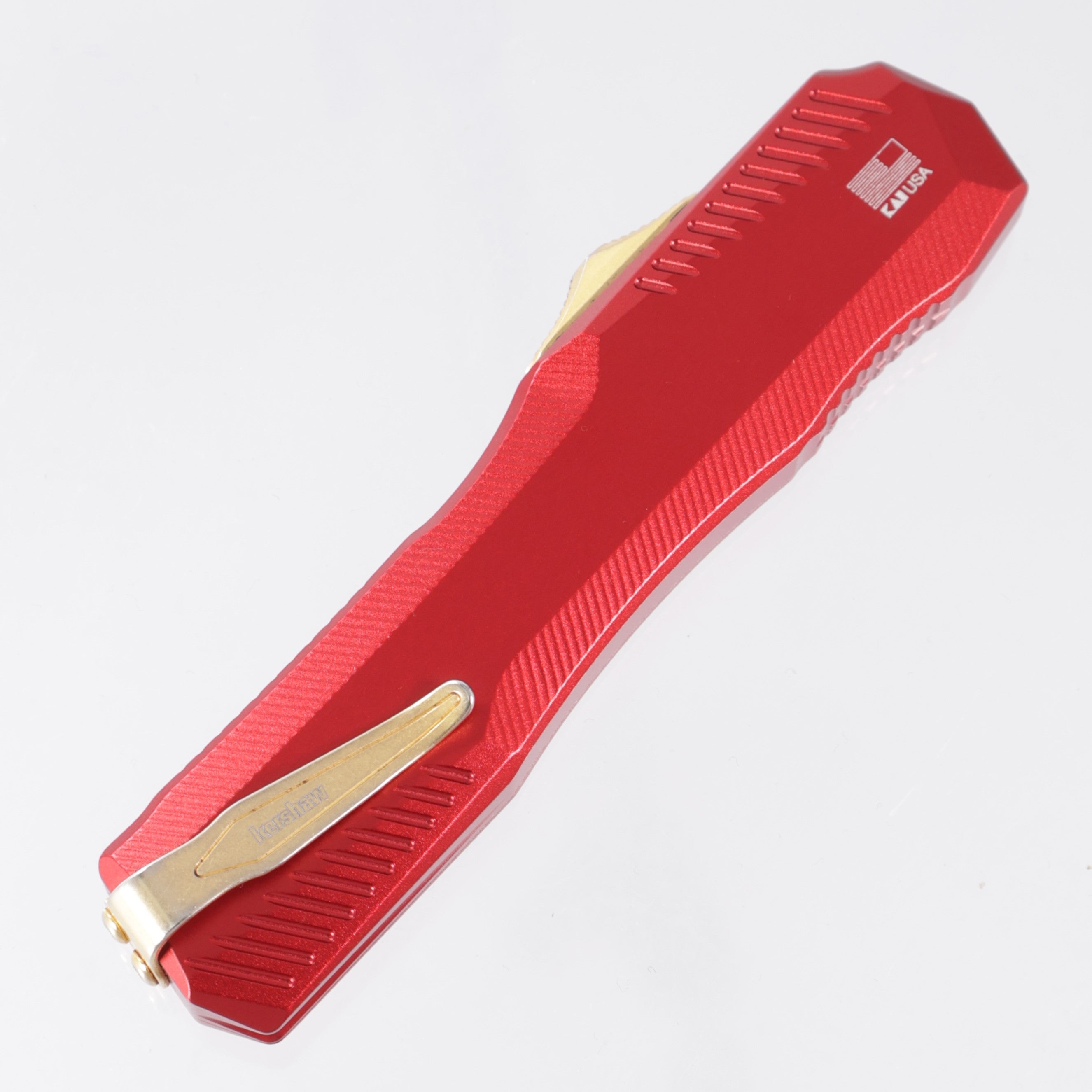 Kershaw Livewire Single Edge - Red Aluminum w/ Bronze Accents - Bronze Magnacut *PRE-OWNED* *NO BOX*