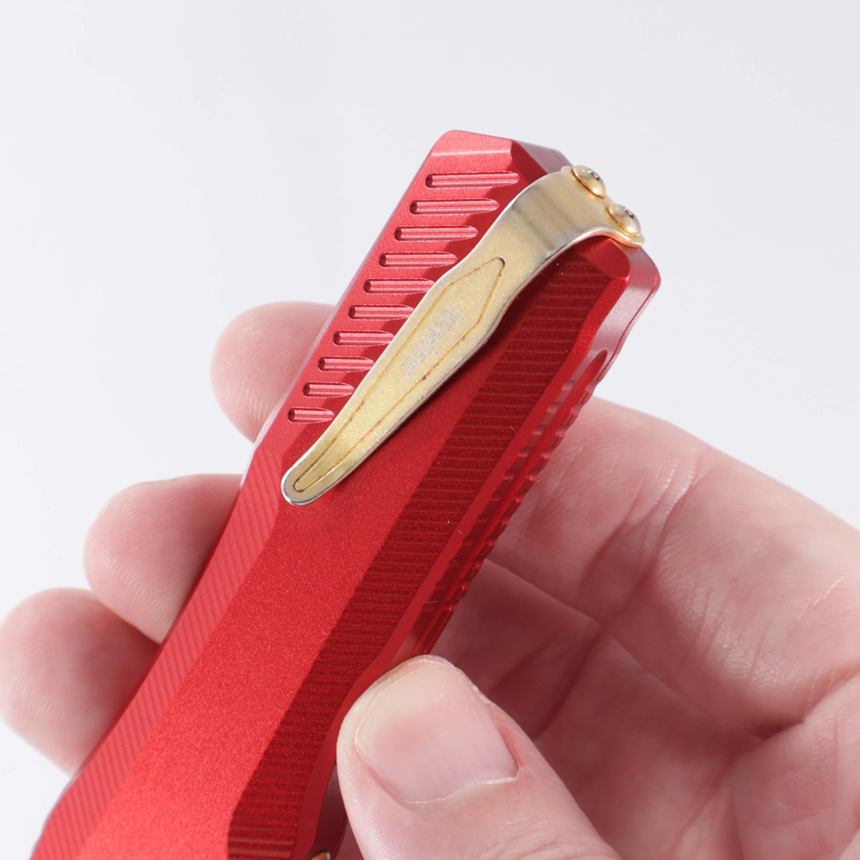 Kershaw Livewire Single Edge - Red Aluminum w/ Bronze Accents - Bronze Magnacut *PRE-OWNED* *NO BOX*