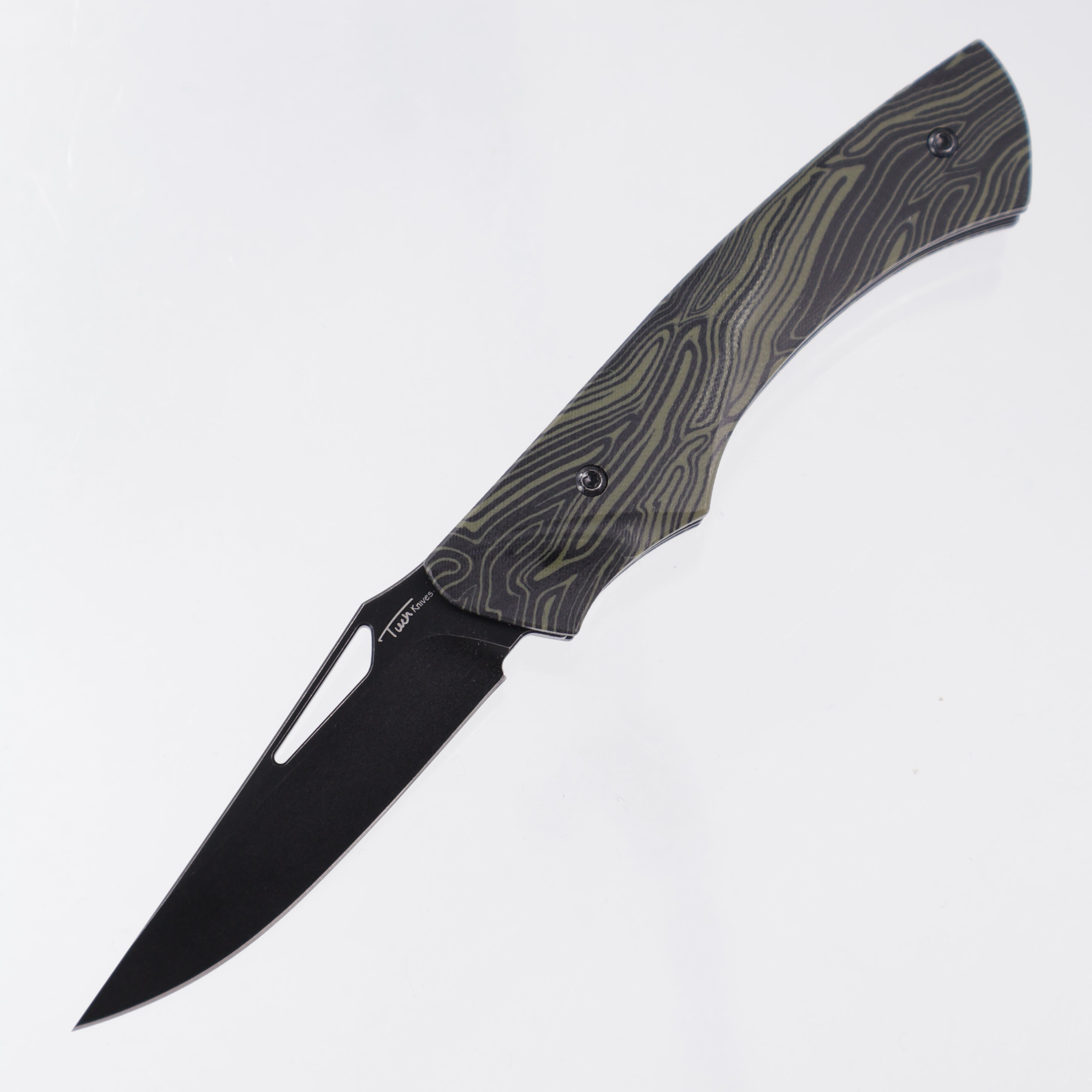Tuch Knives Klick V1 D/A - Green G-Mascus - Black Coated M390 *PRE-OWNED*
