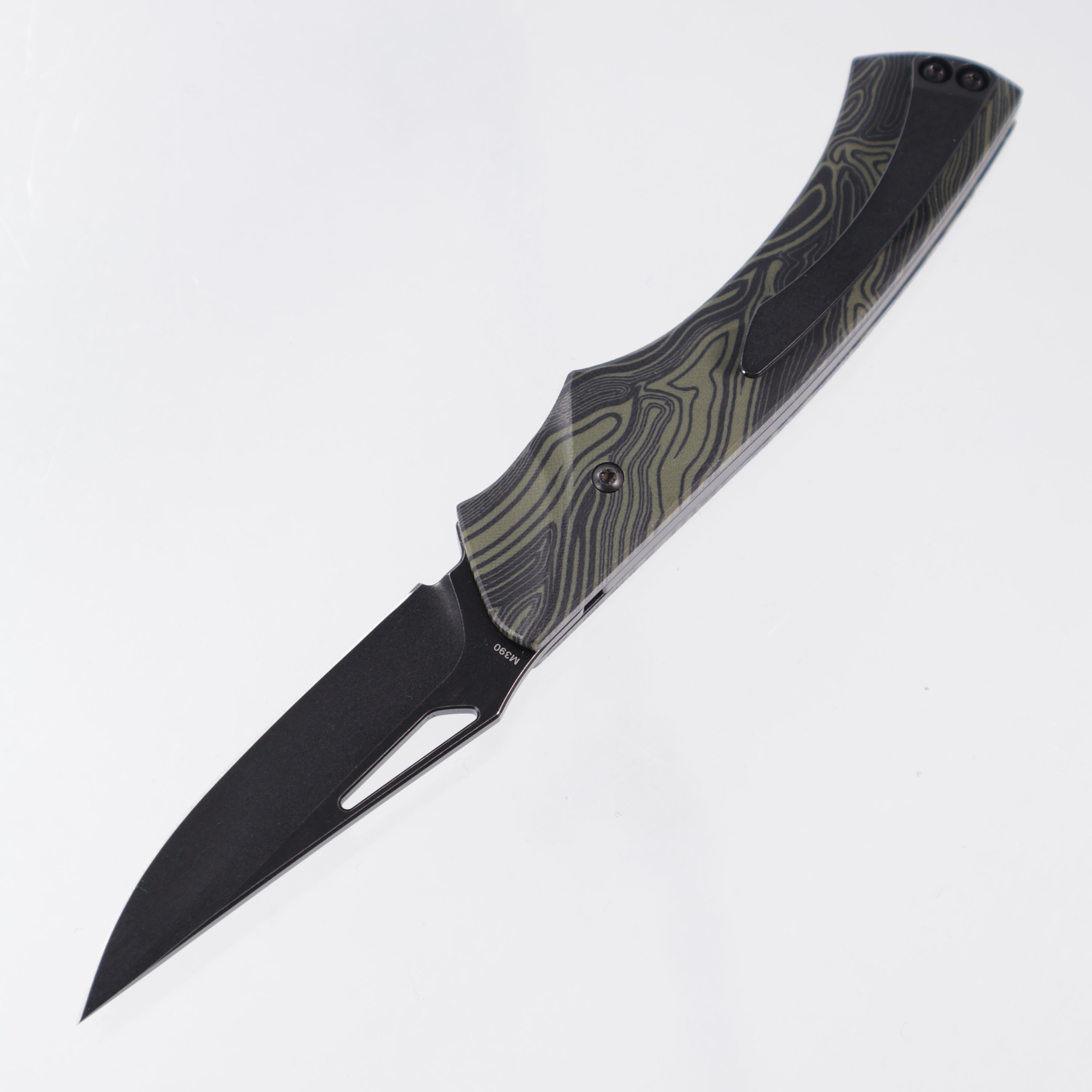 Tuch Knives Klick V1 D/A - Green G-Mascus - Black Coated M390 *PRE-OWNED*