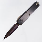 Microtech UTX-85 Gen III Double Edge Marfione Select - Hefted Aluminum Chassis w/ DLC Hardware & Purple Ti Accents - Purple Baker Forge Coppermai Damascus - 1232-16MS3 *PRE-OWNED*