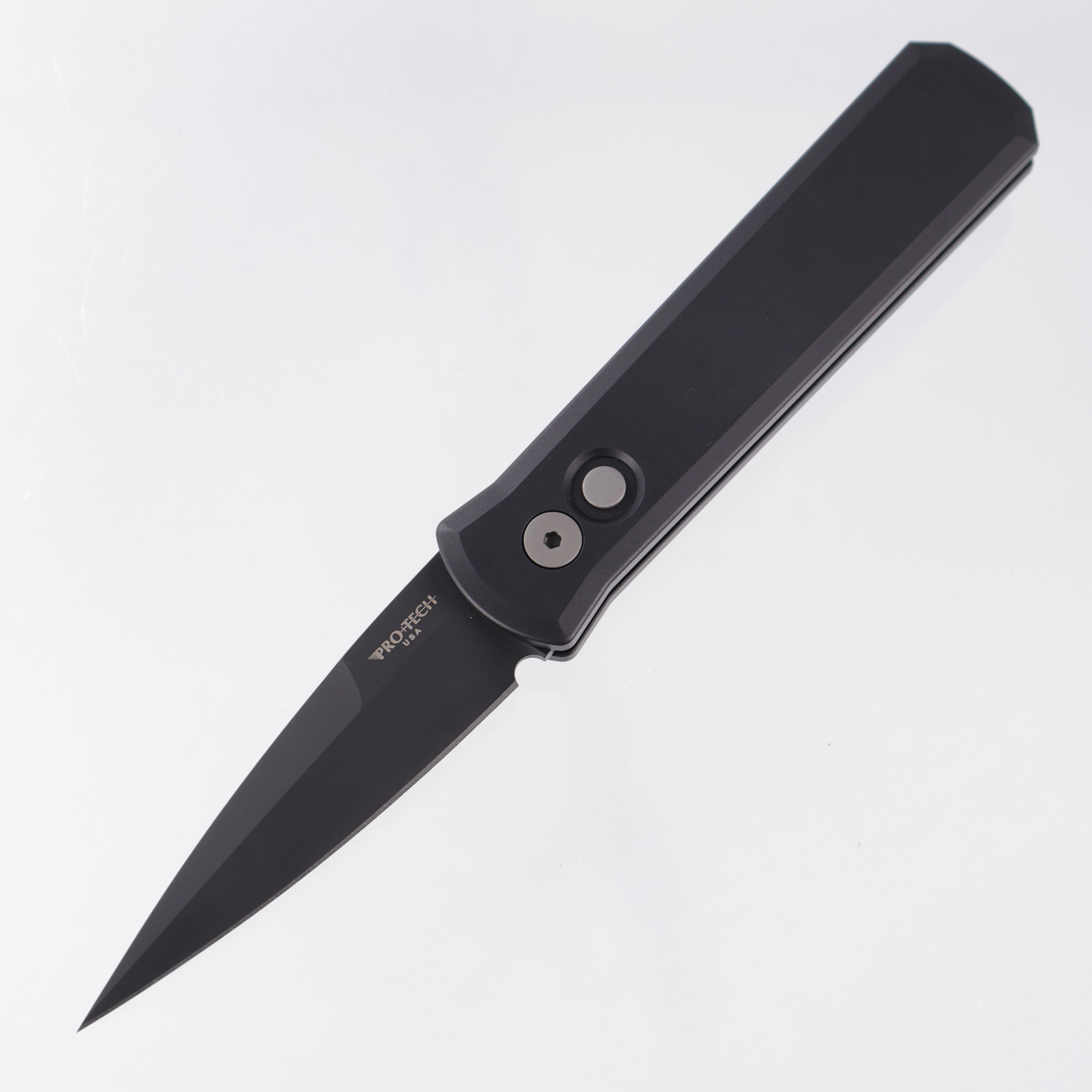 Pro-Tech Godson - Black Aluminum - DLC 154CM - 721 *PRE-OWNED*