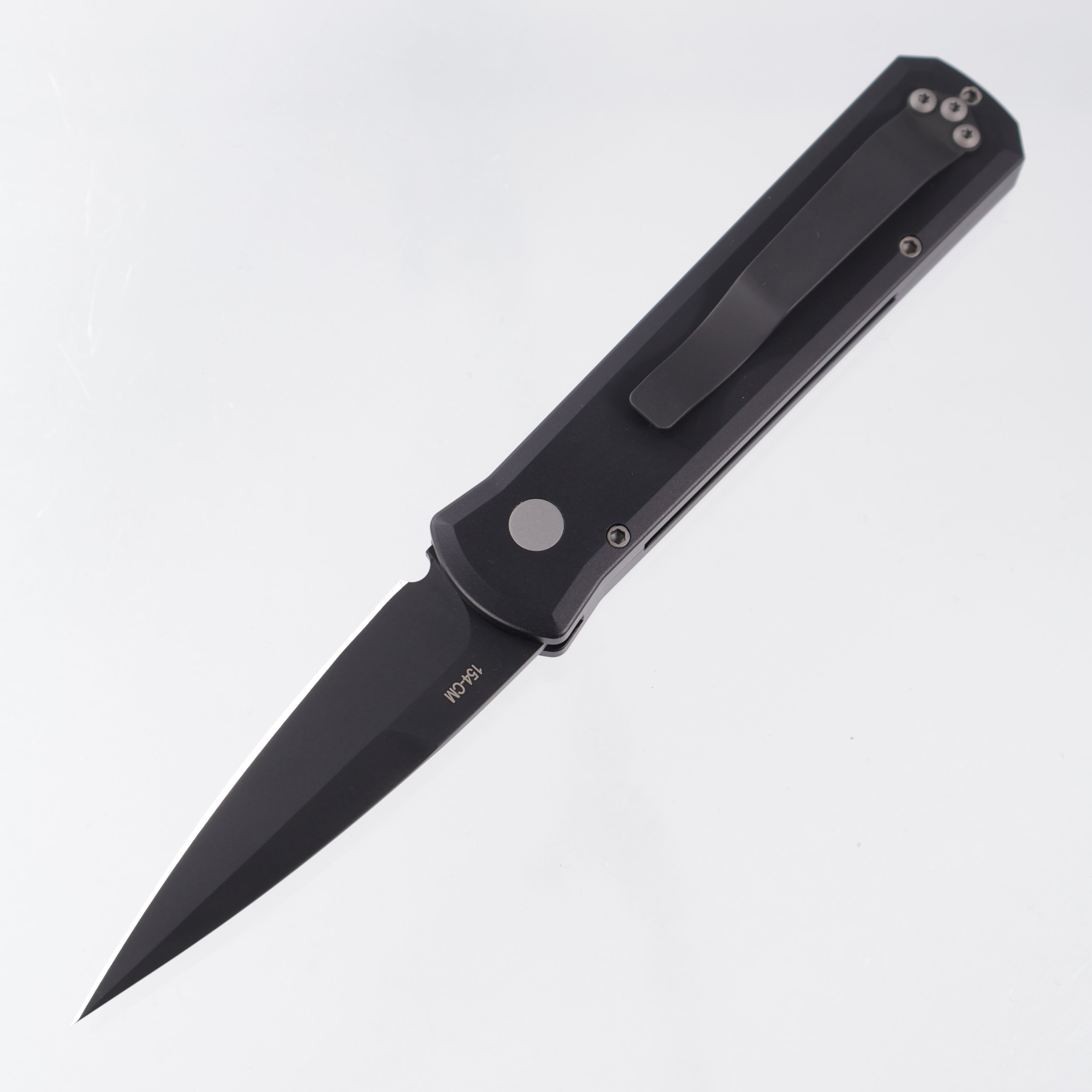 Pro-Tech Godson - Black Aluminum - DLC 154CM - 721 *PRE-OWNED*