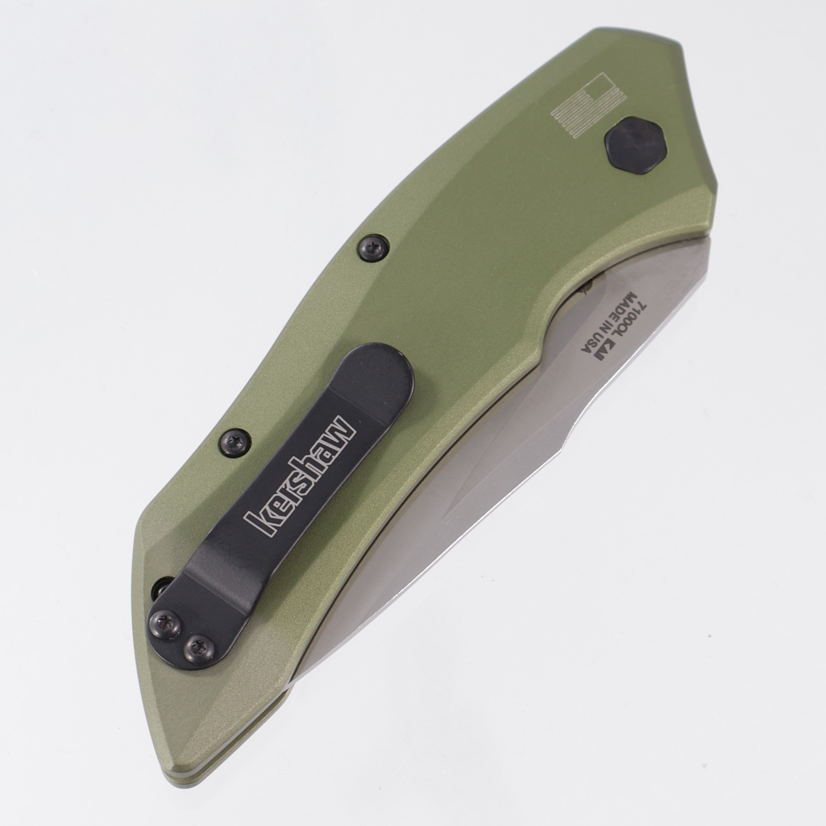 Kershaw Launch 1 - OD Green Aluminum - Tumbled Satin CPM-154 - 7100OL *PRE-OWNED*