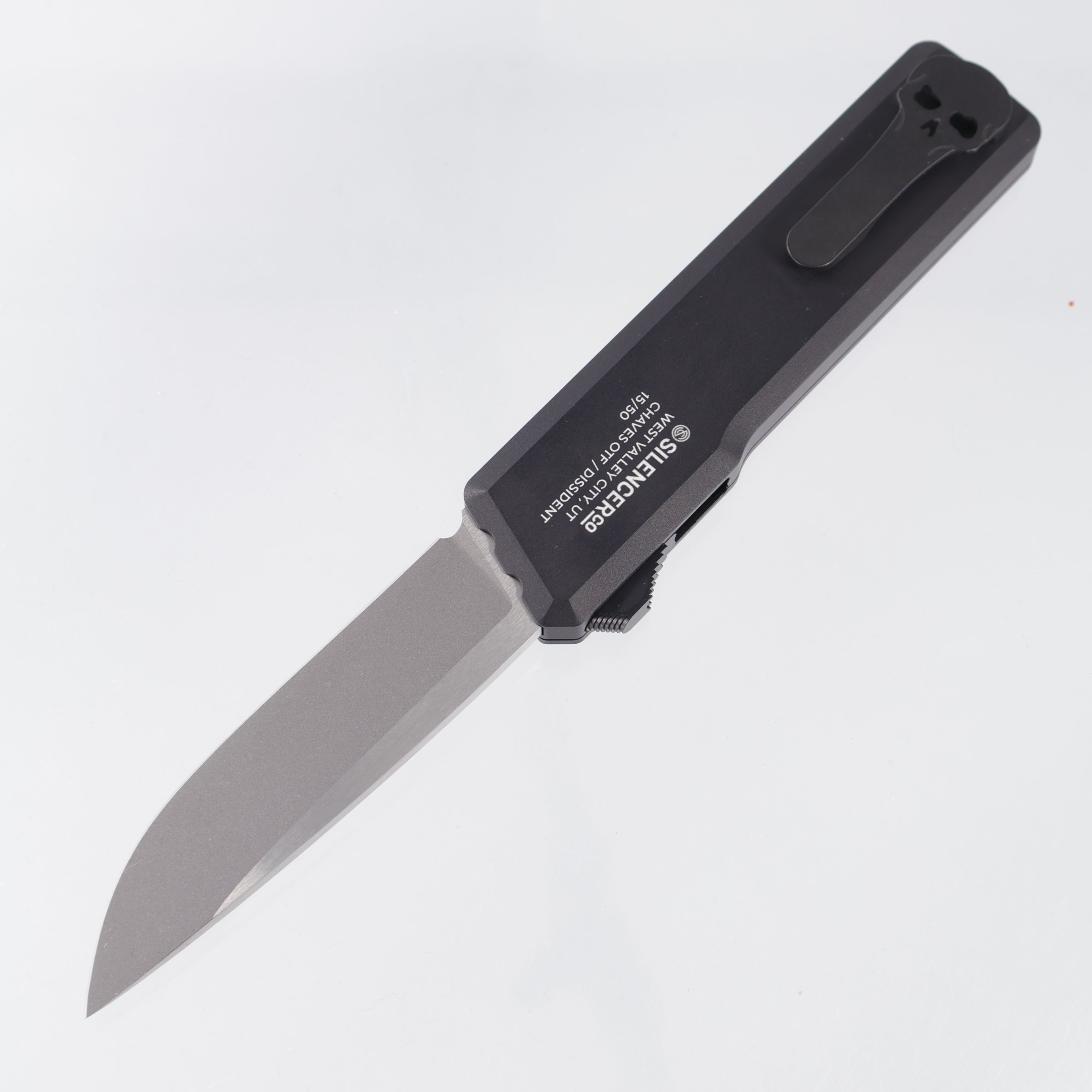 Chaves x Silencer Co. Dissident Drop Point - Black Custom Milled Aluminum - Stonewash M390 - S/N: 15/50 *PRE-OWNED*