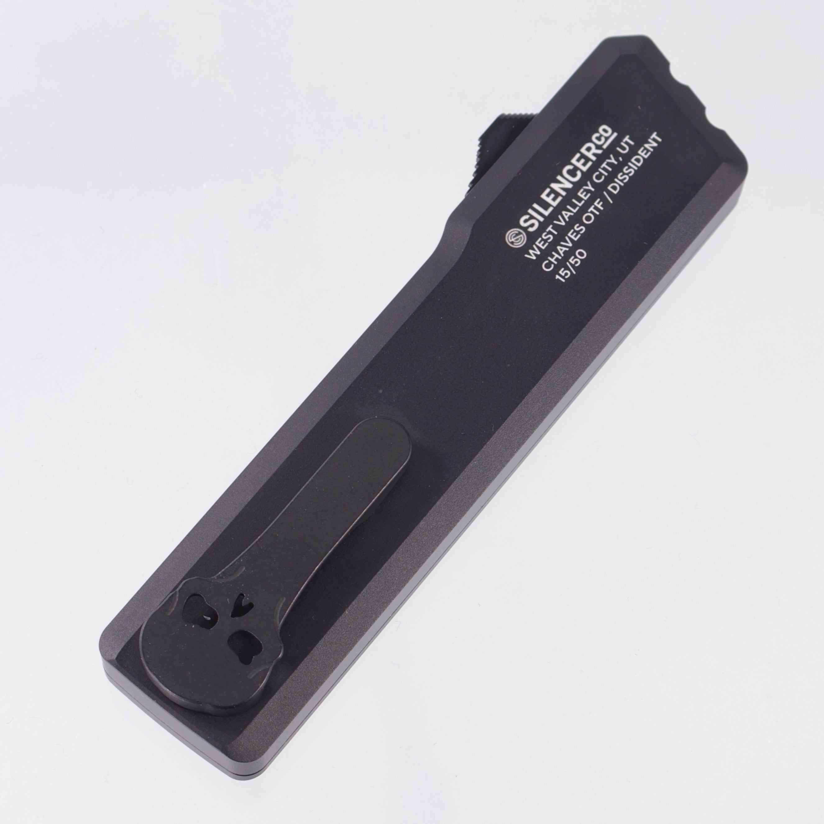 Chaves x Silencer Co. Dissident Drop Point - Black Custom Milled Aluminum - Stonewash M390 - S/N: 15/50 *PRE-OWNED*