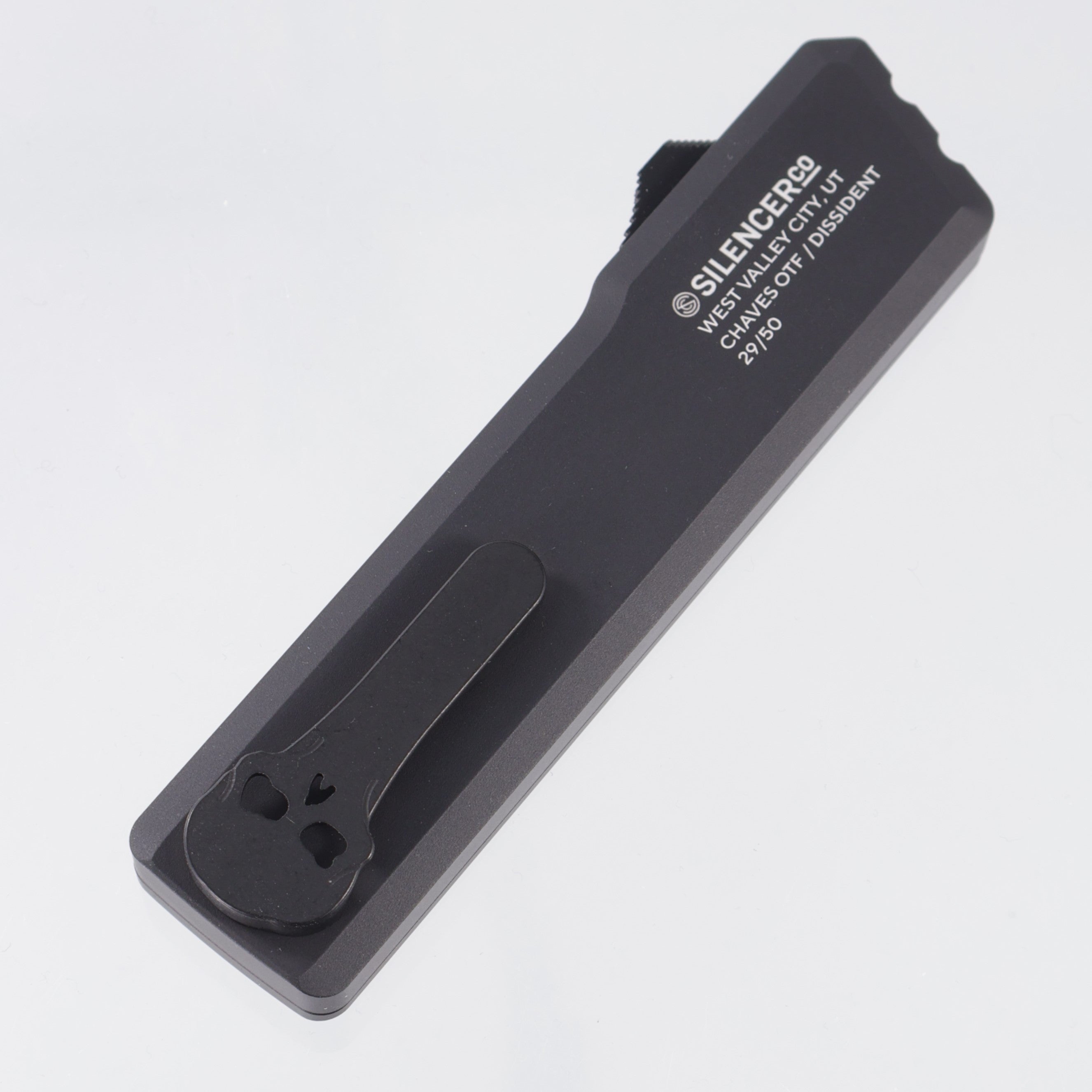 Chaves x Silencer Co. Dissident Drop Point - Black Custom Milled Aluminum - Stonewash M390 - S/N: 29/50 *PRE-OWNED*