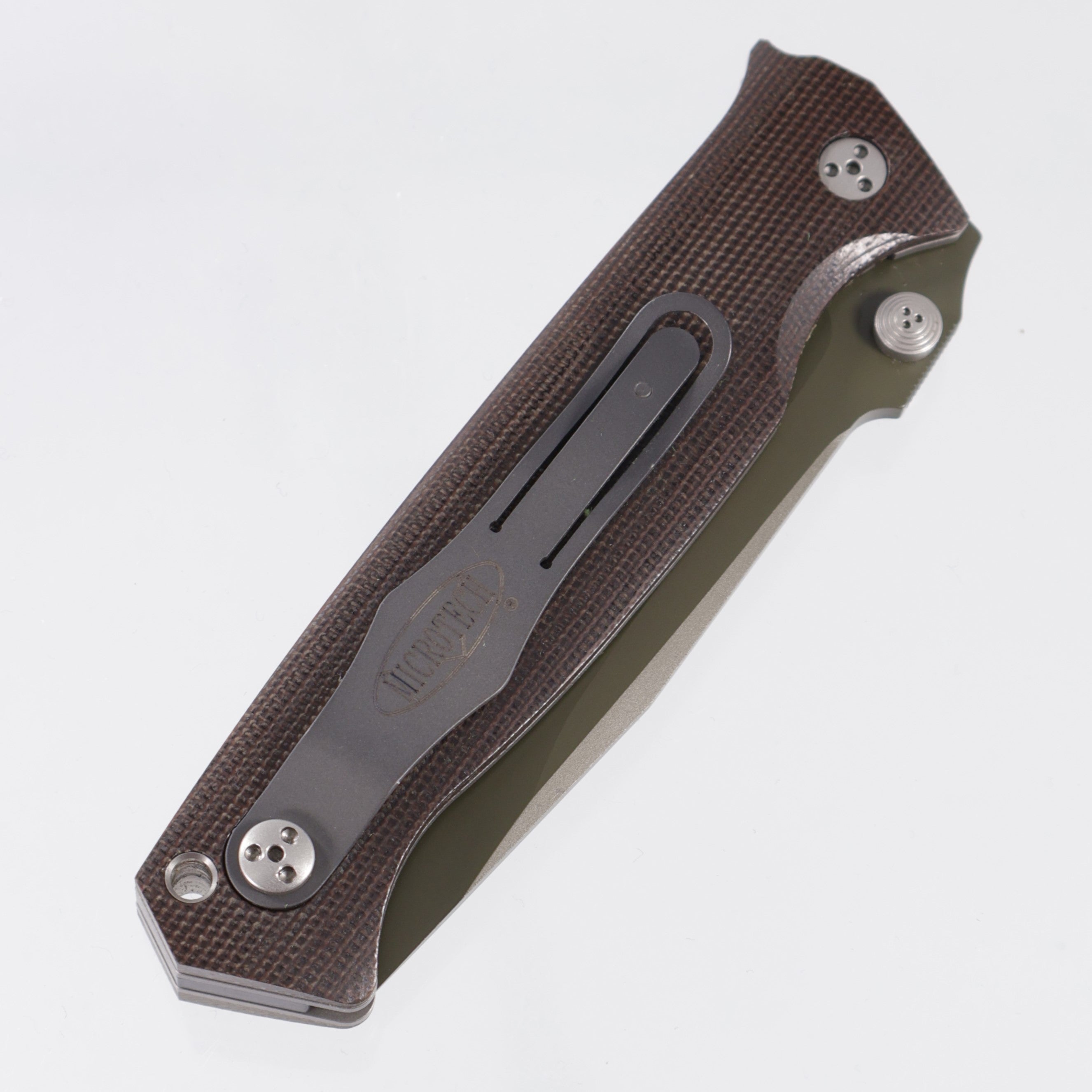 Microtech CMTX-5 D/A - Green Canvas Micarta - OD Green S30V - M-300765-9 *PRE-OWNED*