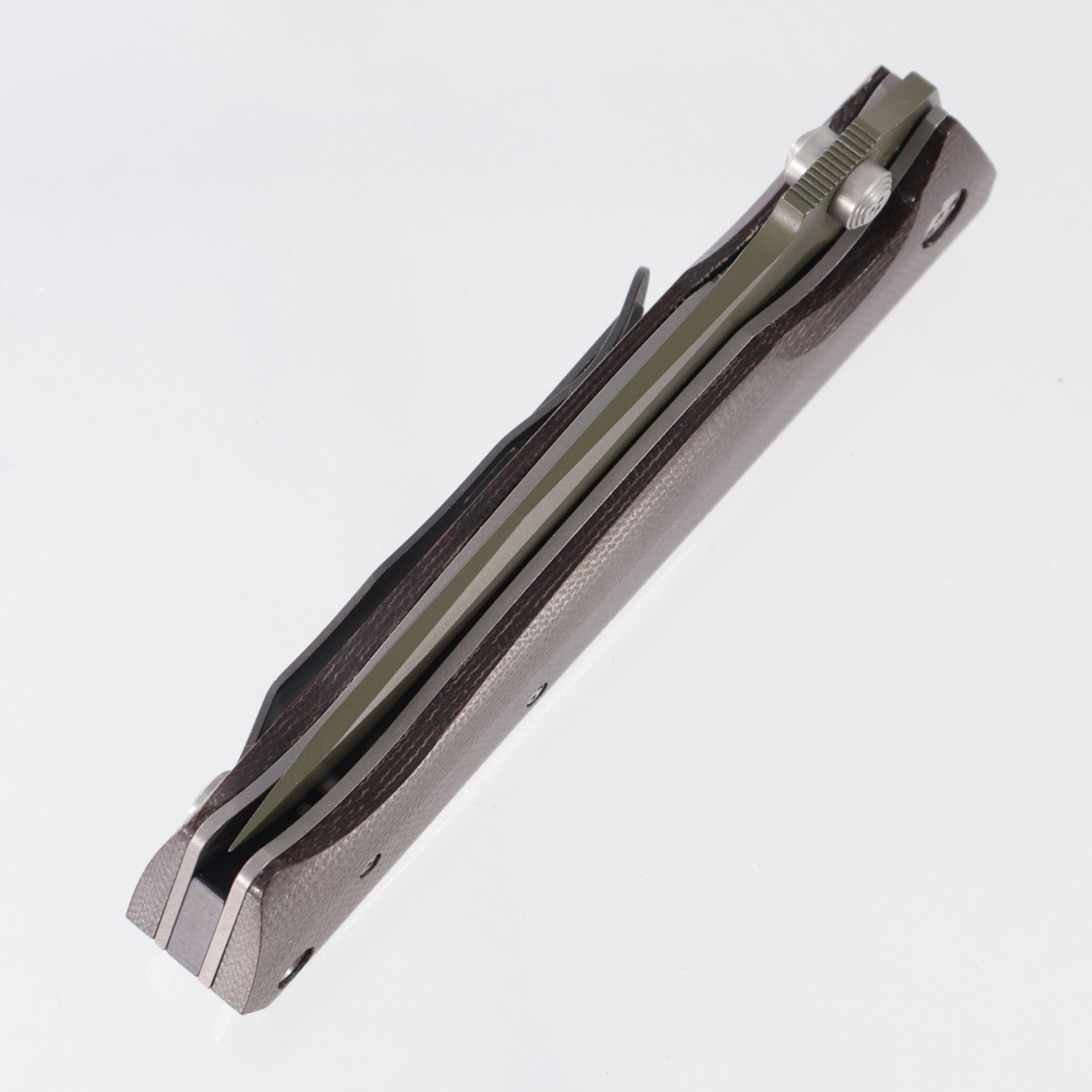 Microtech CMTX-5 D/A - Green Canvas Micarta - OD Green S30V - M-300765-9 *PRE-OWNED*