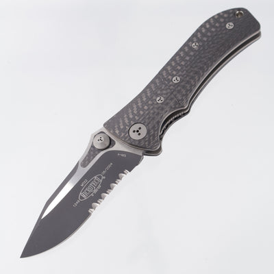 Microtech MTX-2 Dual Action - One Piece Carbon Fiber w/ Bolster Release - 2-Tone Black S30V *PRE-OWNED* *NO BOX*