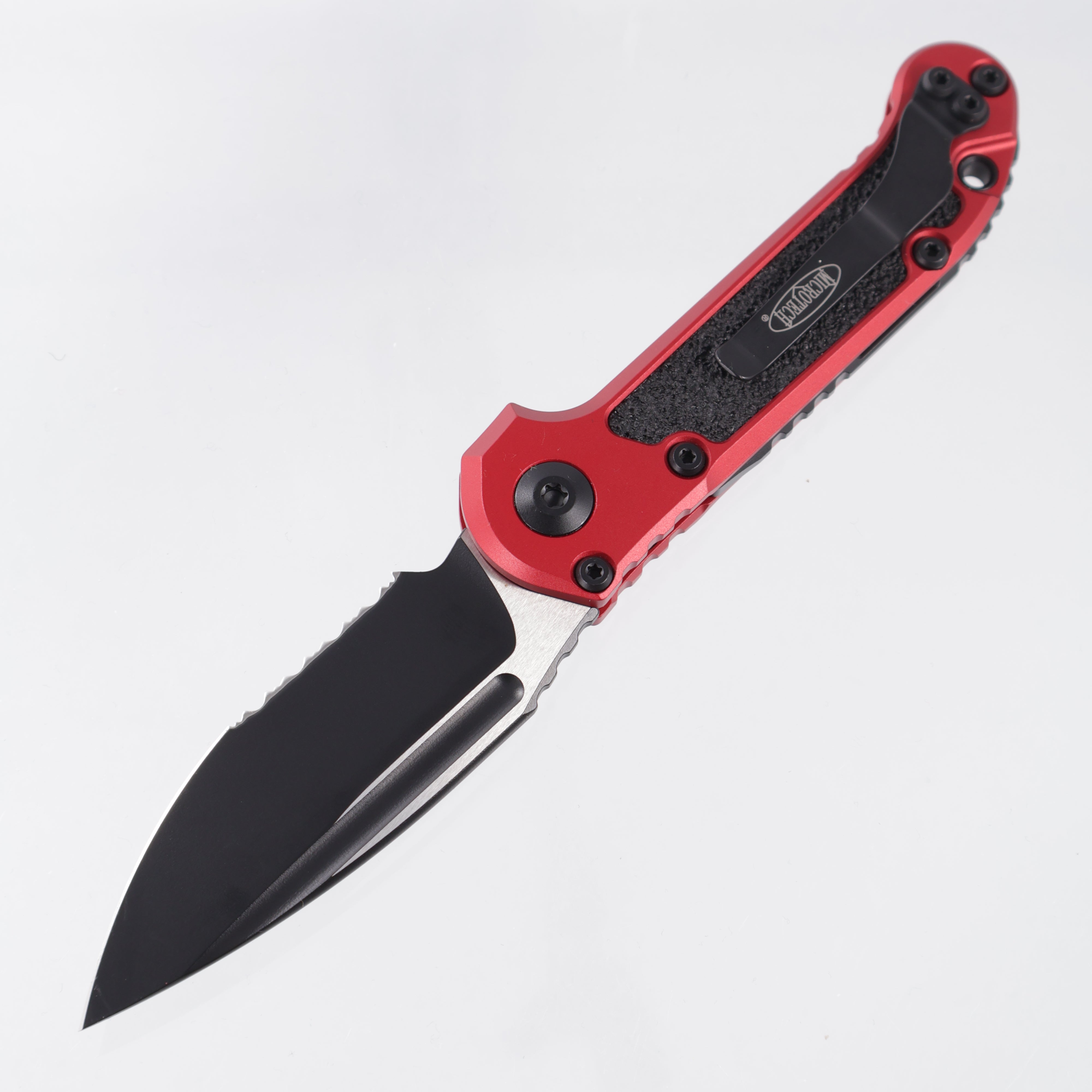 Microtech LUDT Gen III Single Edge - Red Aluminum - Black Standard Partial Serrate M390MK - 1135-2 RD *PRE-OWNED*