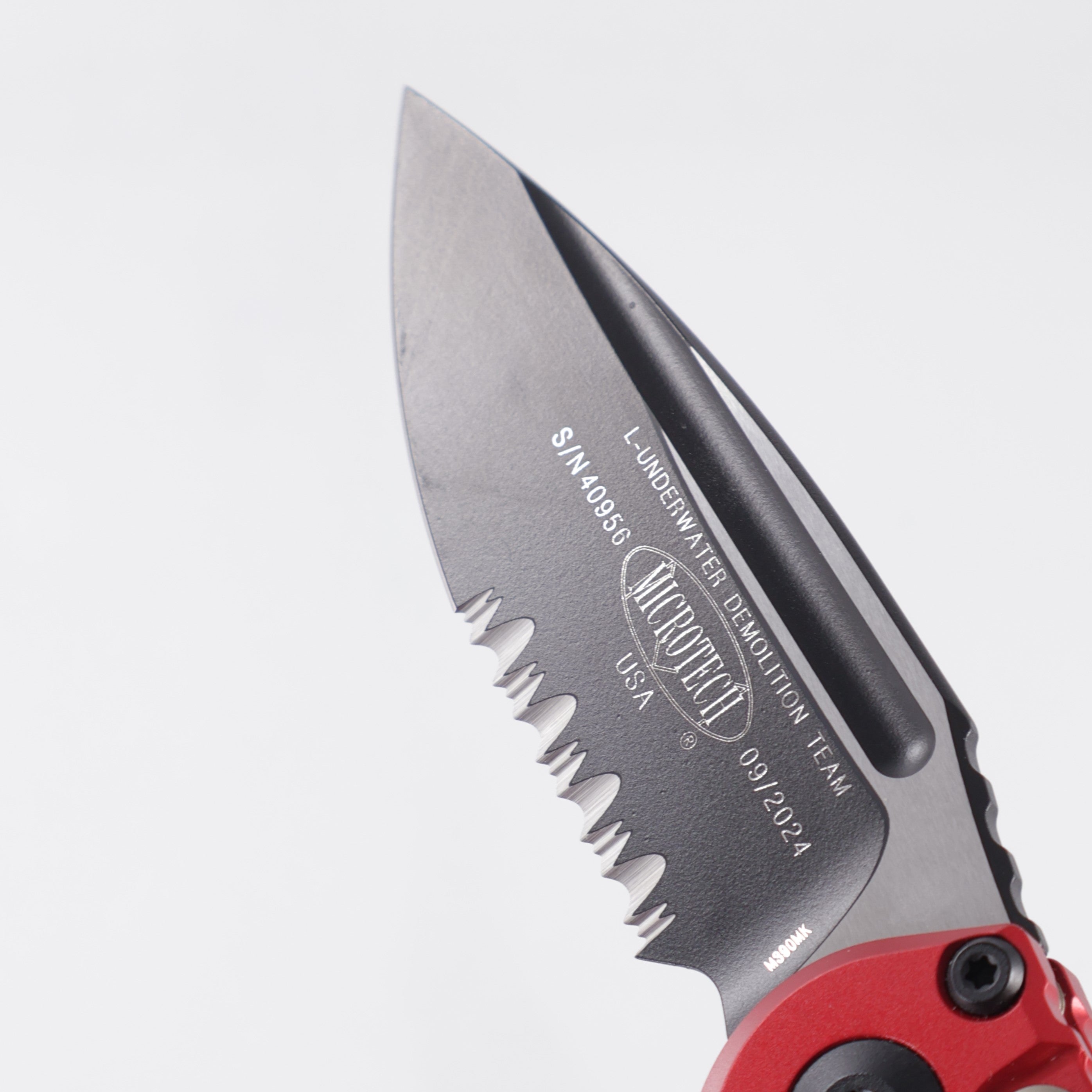 Microtech LUDT Gen III Single Edge - Red Aluminum - Black Standard Partial Serrate M390MK - 1135-2 RD *PRE-OWNED*
