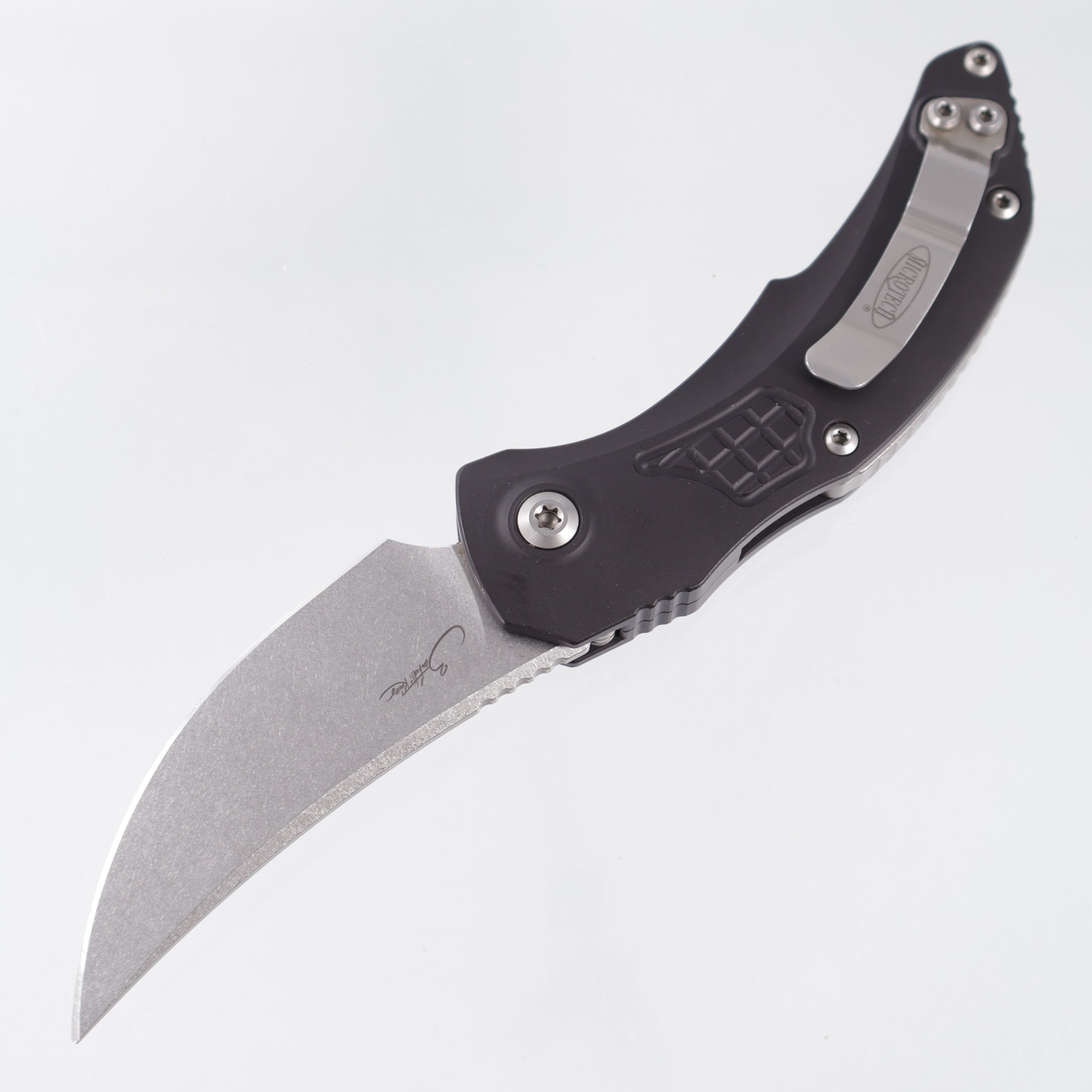 Microtech Brachial - Black Frag Aluminum - Stonewash M390 - 268A-10 *PRE-OWNED*