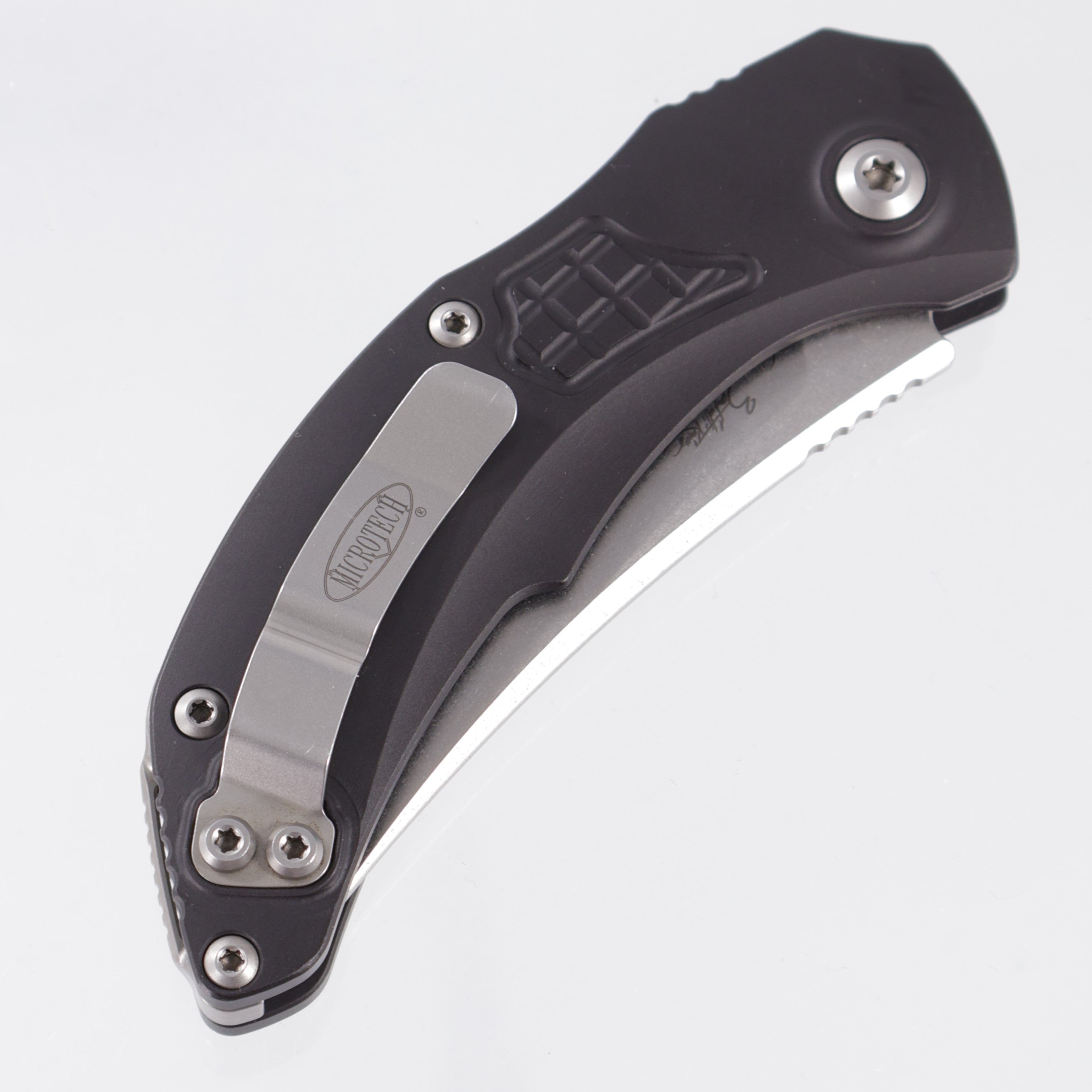 Microtech Brachial - Black Frag Aluminum - Stonewash M390 - 268A-10 *PRE-OWNED*