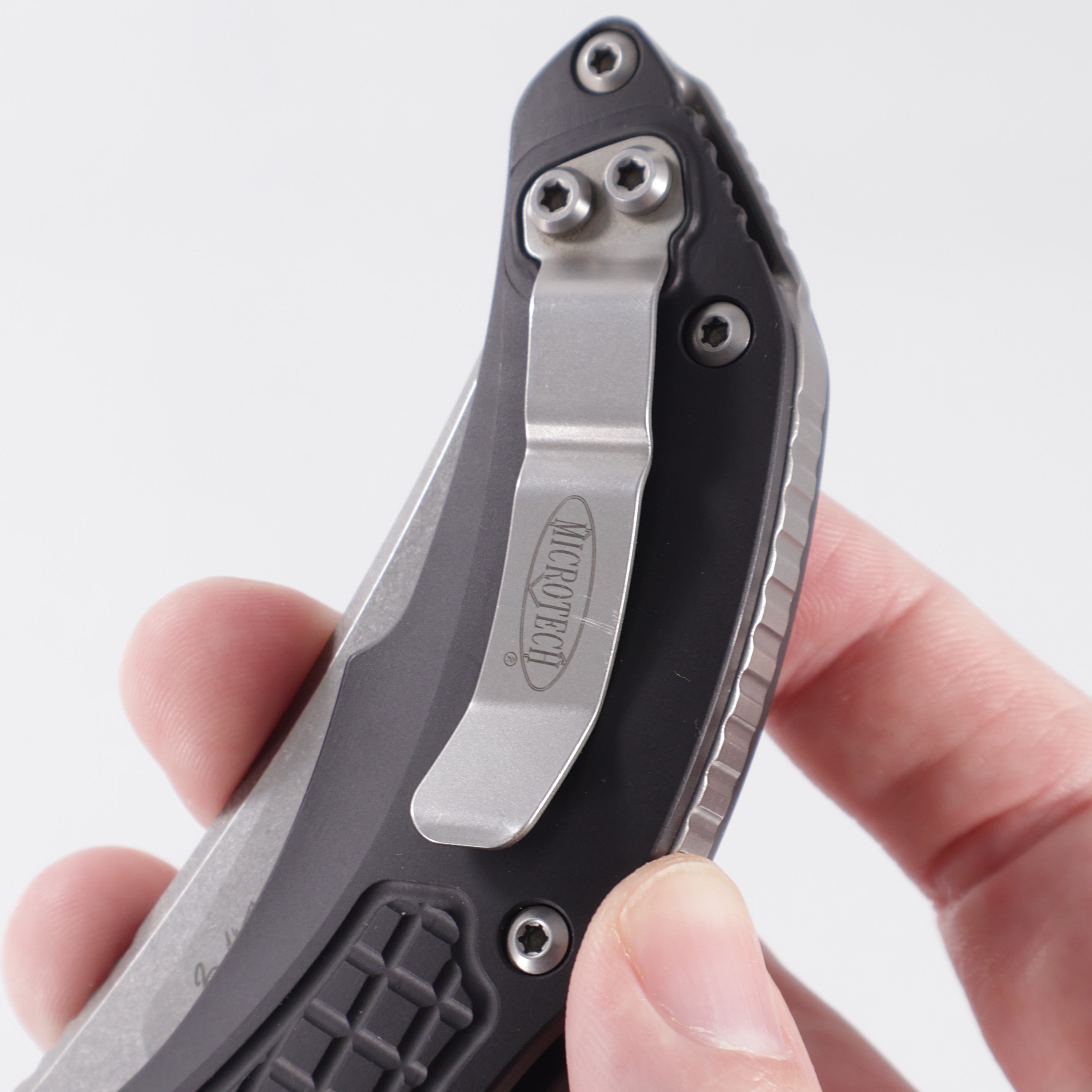 Microtech Brachial - Black Frag Aluminum - Stonewash M390 - 268A-10 *PRE-OWNED*