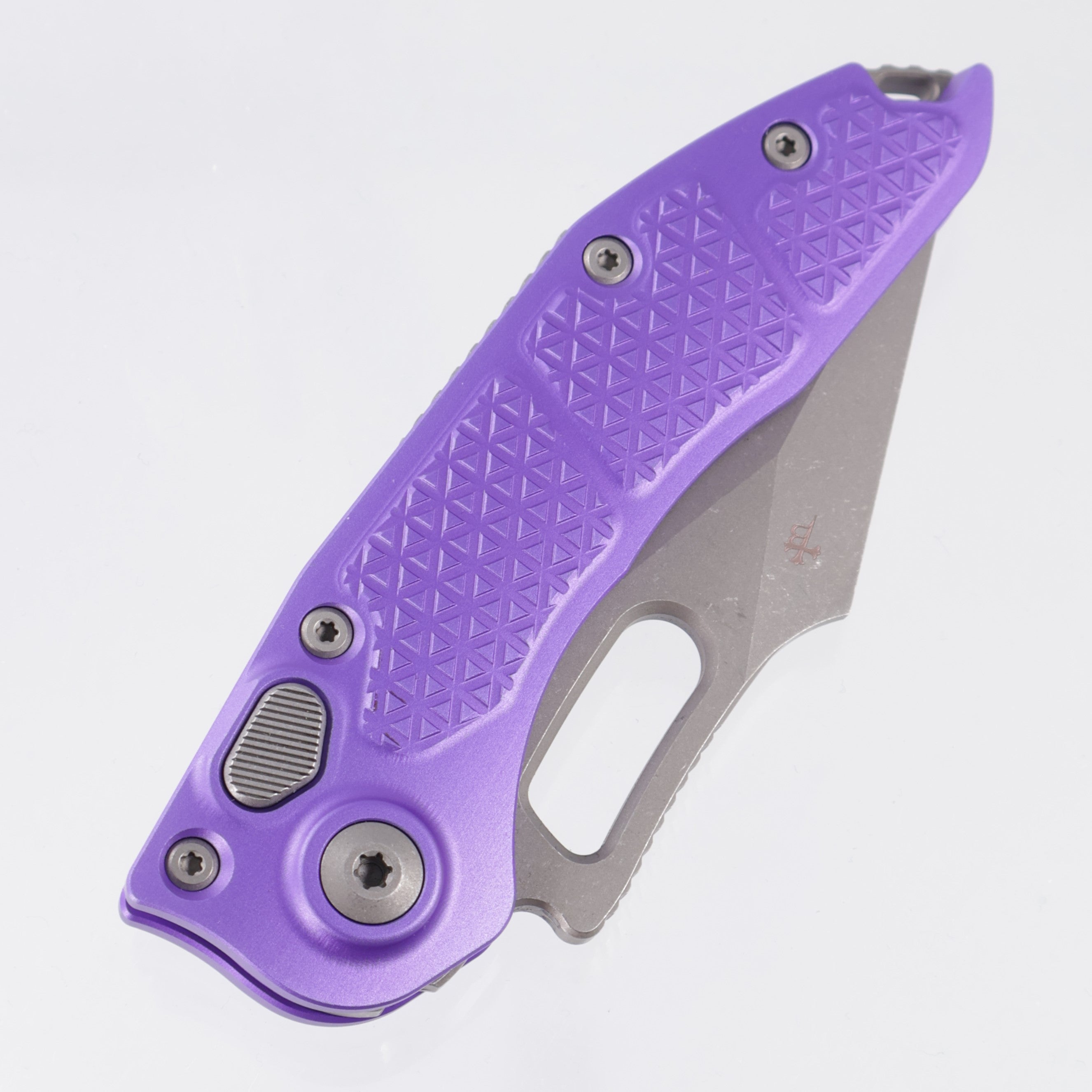 Microtech Stitch Auto - Purple Textured Aluminum - Apocalyptic M390MK - 169-10 APPU *PRE-OWNED*