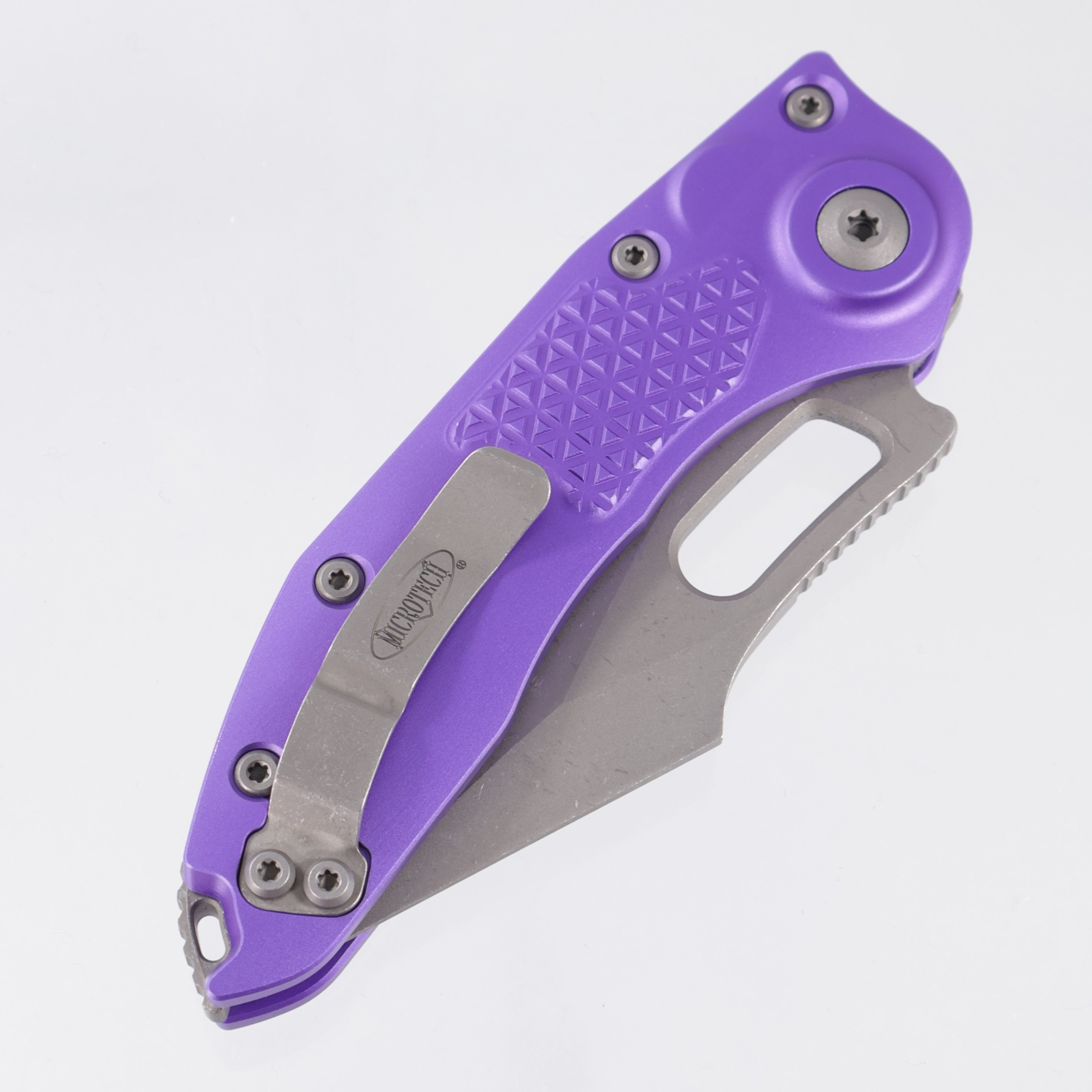 Microtech Stitch Auto - Purple Textured Aluminum - Apocalyptic M390MK - 169-10 APPU *PRE-OWNED*