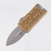 Microtech Exocet II Double Edge - Tan Aluminum - Apocalyptic M390MK - 1157-10 APTA *PRE-OWNED*