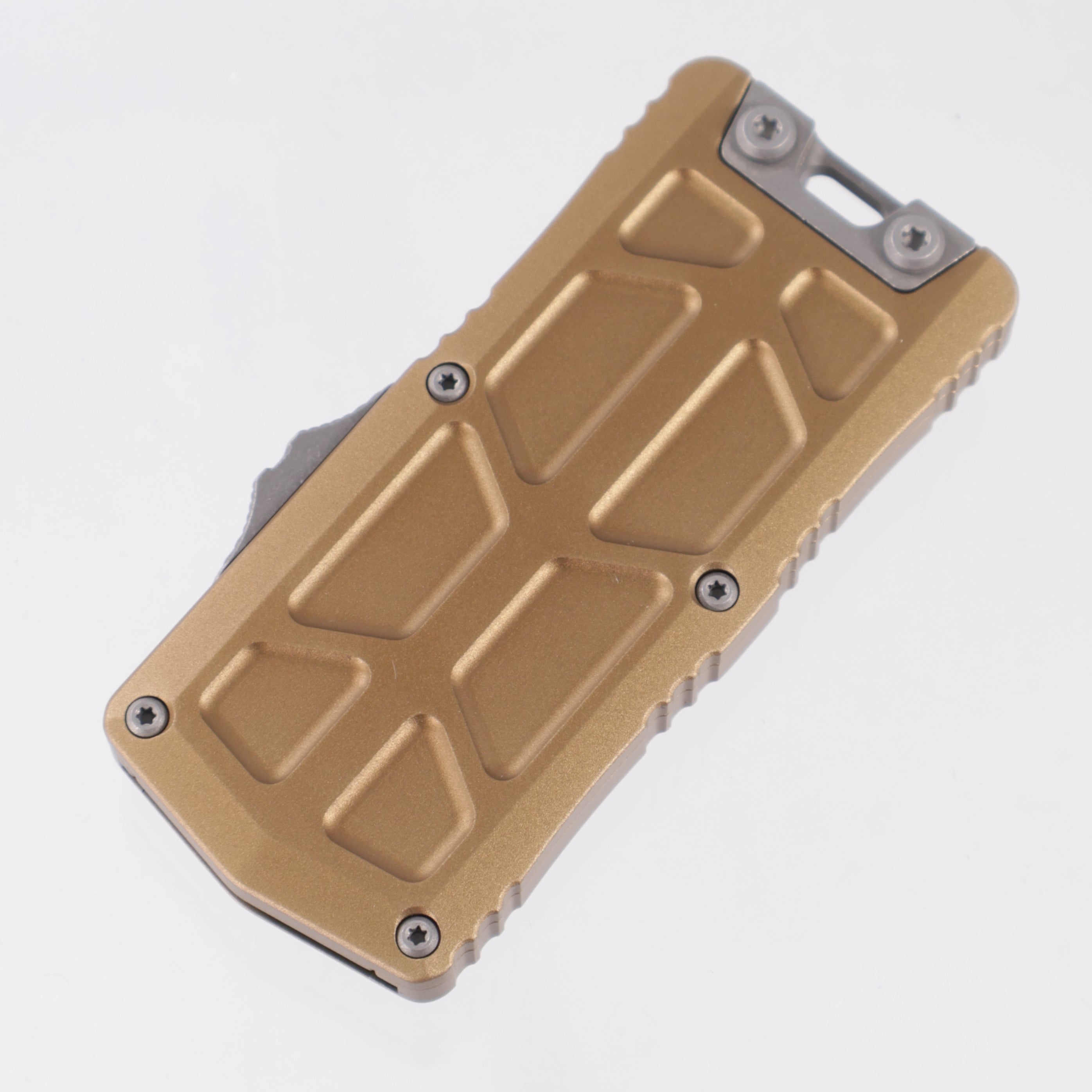 Microtech Exocet II Double Edge - Tan Aluminum - Apocalyptic M390MK - 1157-10 APTA *PRE-OWNED*