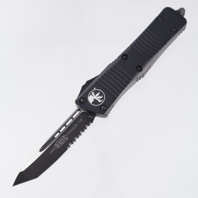 Microtech Troodon Tanto - Black Aluminum - Black Standard Partial Serrate 204P - 140-2T *PRE-OWNED*