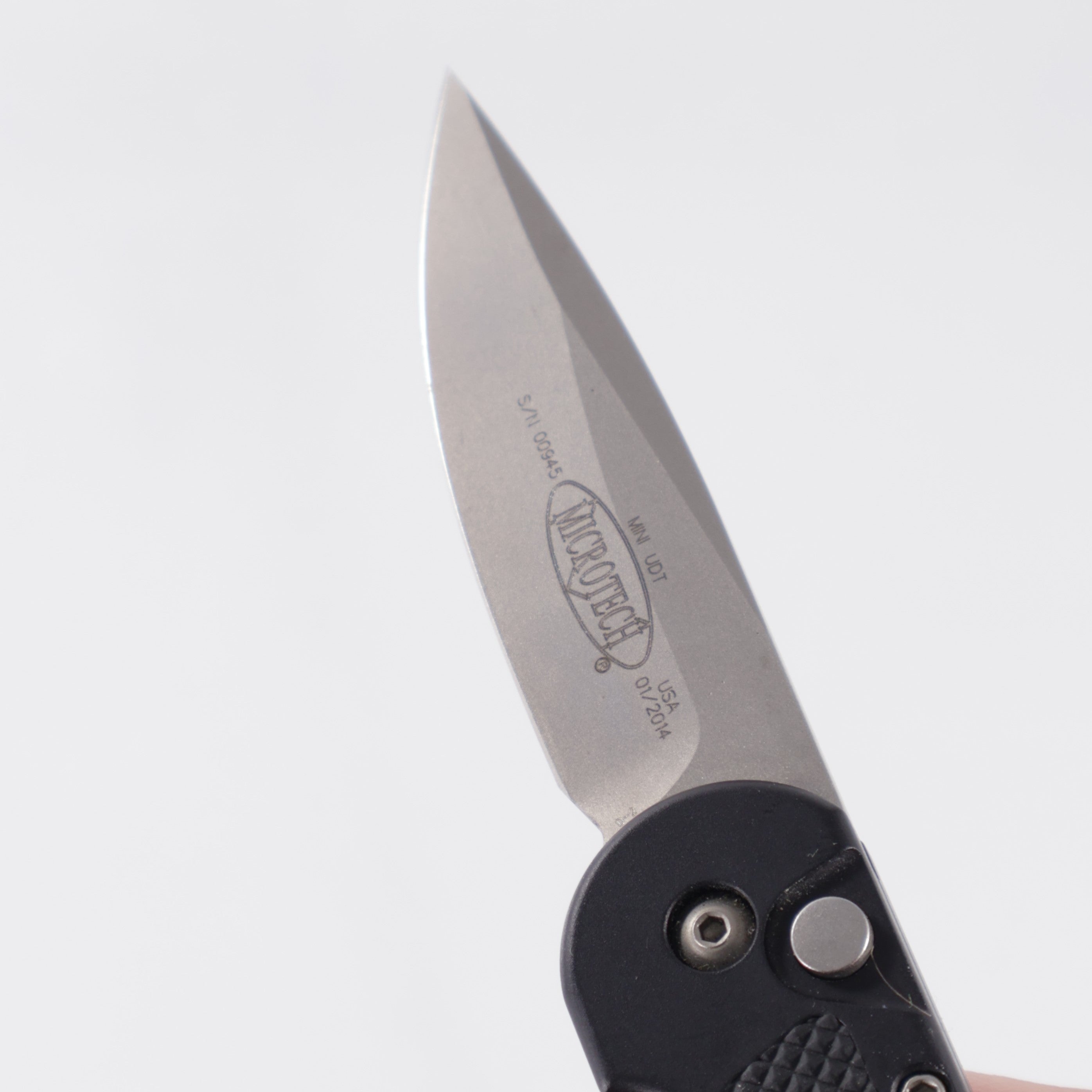 Microtech Mini UDT Single Edge - Black Aluminum - Beadblast D2 - 155-7 *PRE-OWNED*