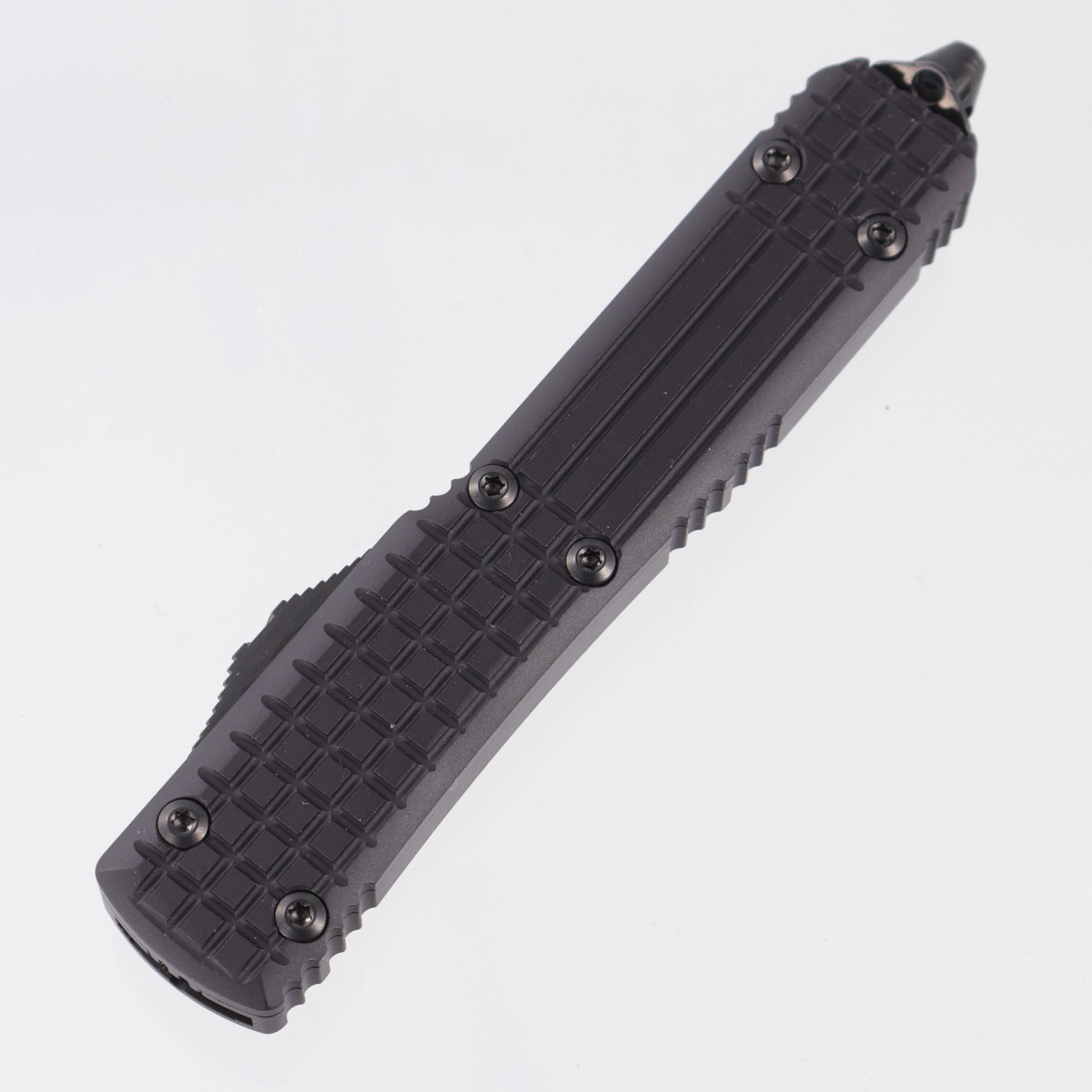 Microtech Ultratech Signature Series Double Edge - Delta Frag Black Aluminum - Fluted DLC - 122-1UT-DS *PRE-OWNED*