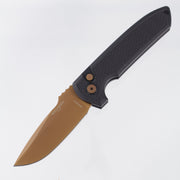 Pro-Tech Rockeye Enthusiant Group Exclusive - Black Carbide Texture Aluminum - Tan PVD Magnacut - 2026 Exclusive 003 *PRE-OWNED*