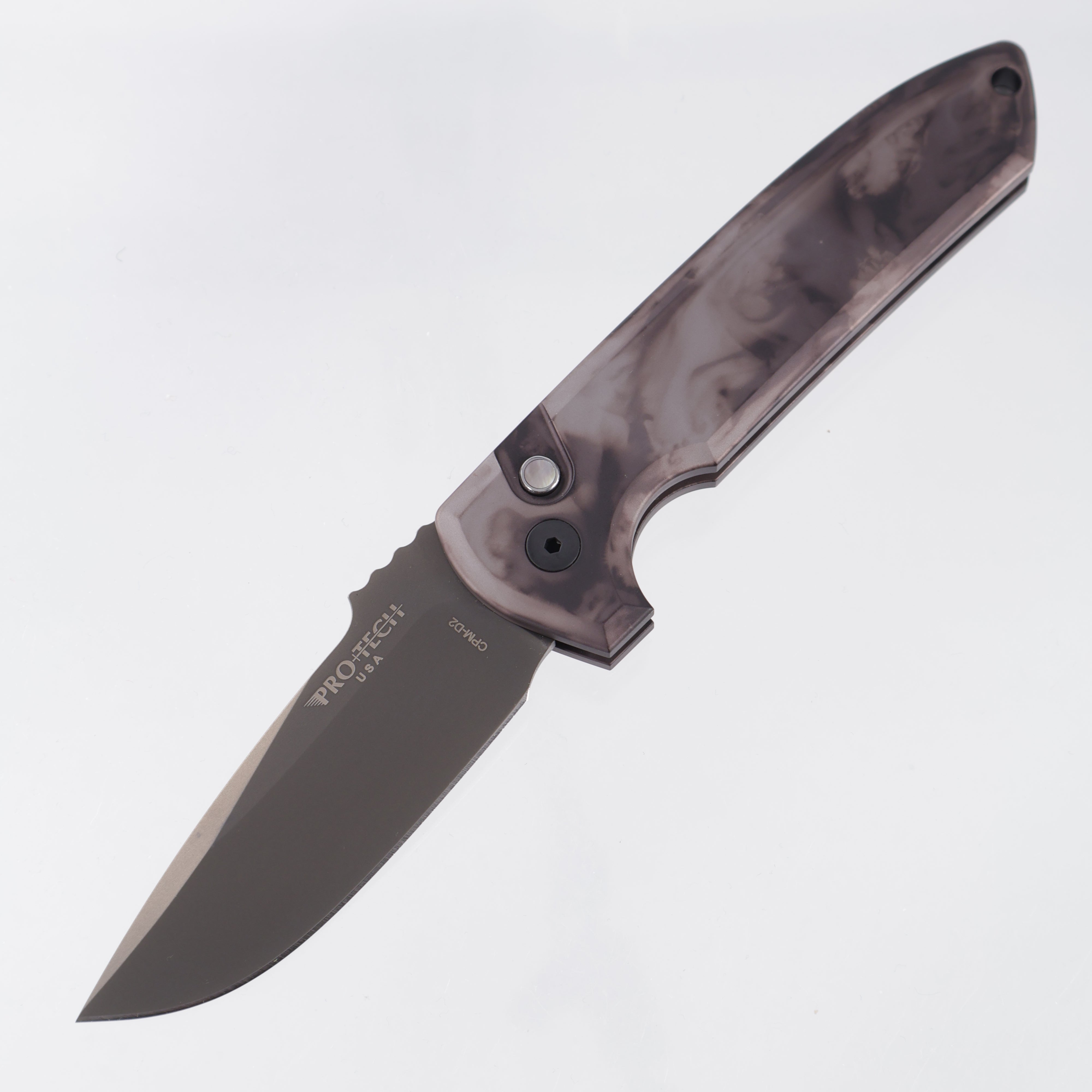 Pro-Tech Rockeye - Smoke Camo Anodized Aluminum - Smoky Gray DLC CPM-D2 - MT.RE.01 *PRE-OWNED*