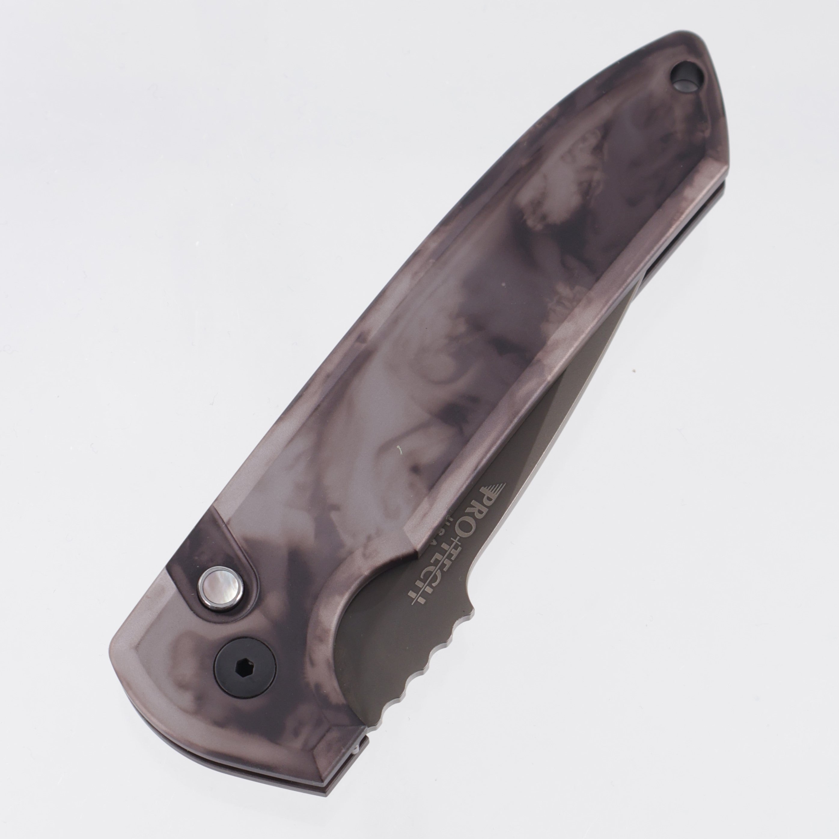 Pro-Tech Rockeye - Smoke Camo Anodized Aluminum - Smoky Gray DLC CPM-D2 - MT.RE.01 *PRE-OWNED*
