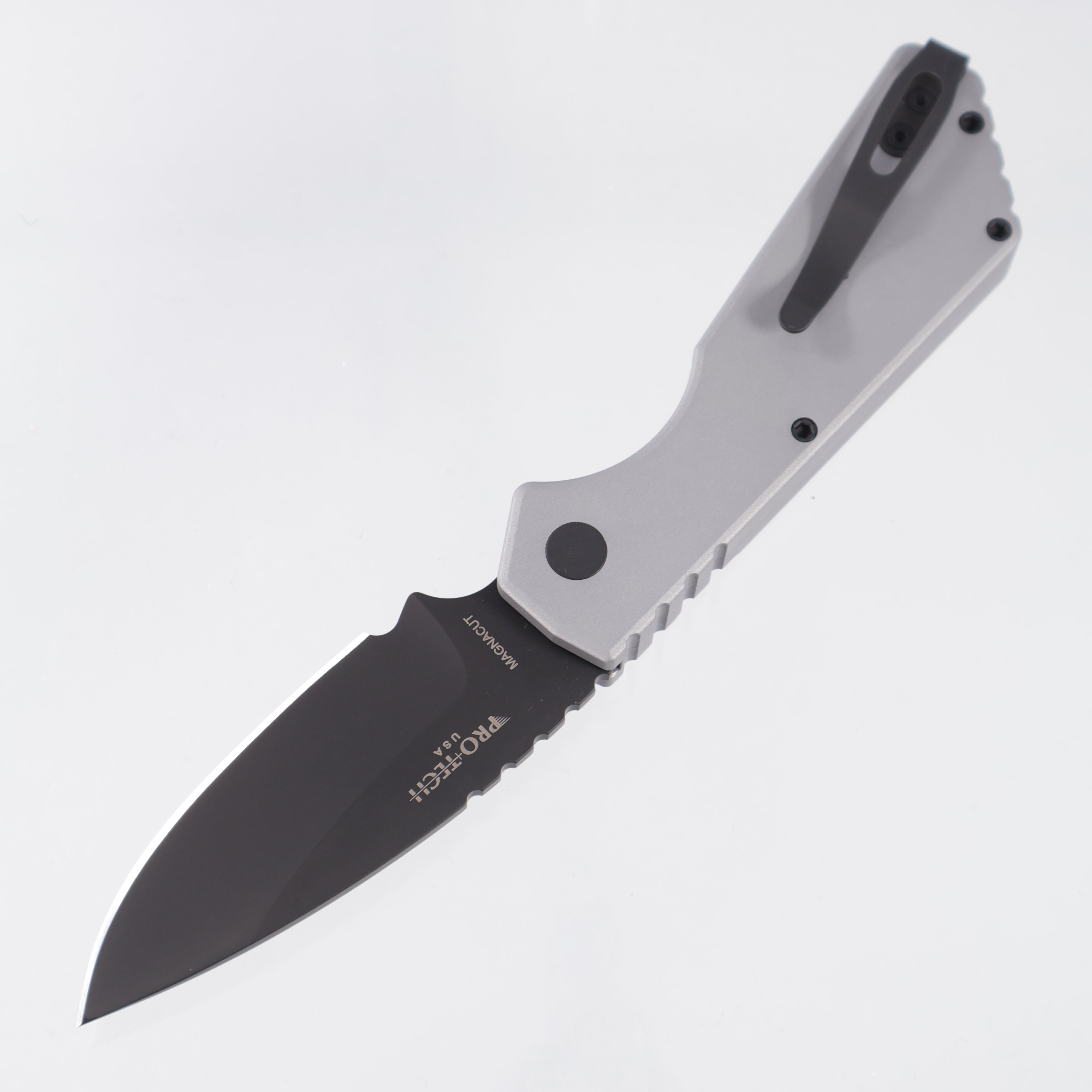 Pro-Tech Strider PT+ - Gray Aluminum - DLC Magnacut - PT203-GREY *PRE-OWNED*