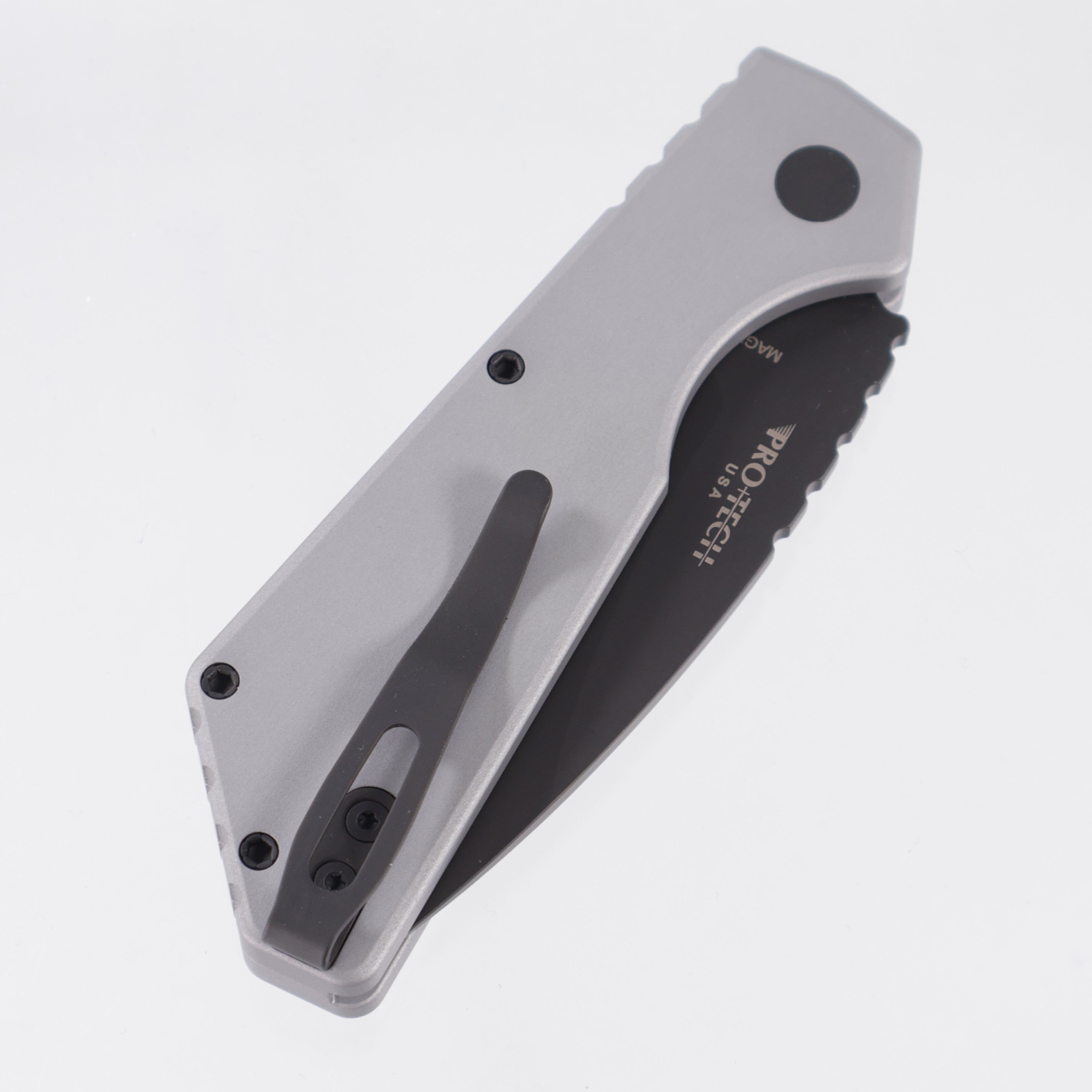 Pro-Tech Strider PT+ - Gray Aluminum - DLC Magnacut - PT203-GREY *PRE-OWNED*
