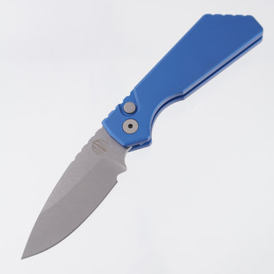 Pro-Tech Strider PT+ - Blue Aluminum - Stonewash Magnacut - PT201-Blue *PRE-OWNED*