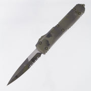 Microtech Ultratech Signature Series Bayonet - Olive Camo Cerakote - Cerakote Partial Serrate - 120-2 OCS *PRE-OWNED*