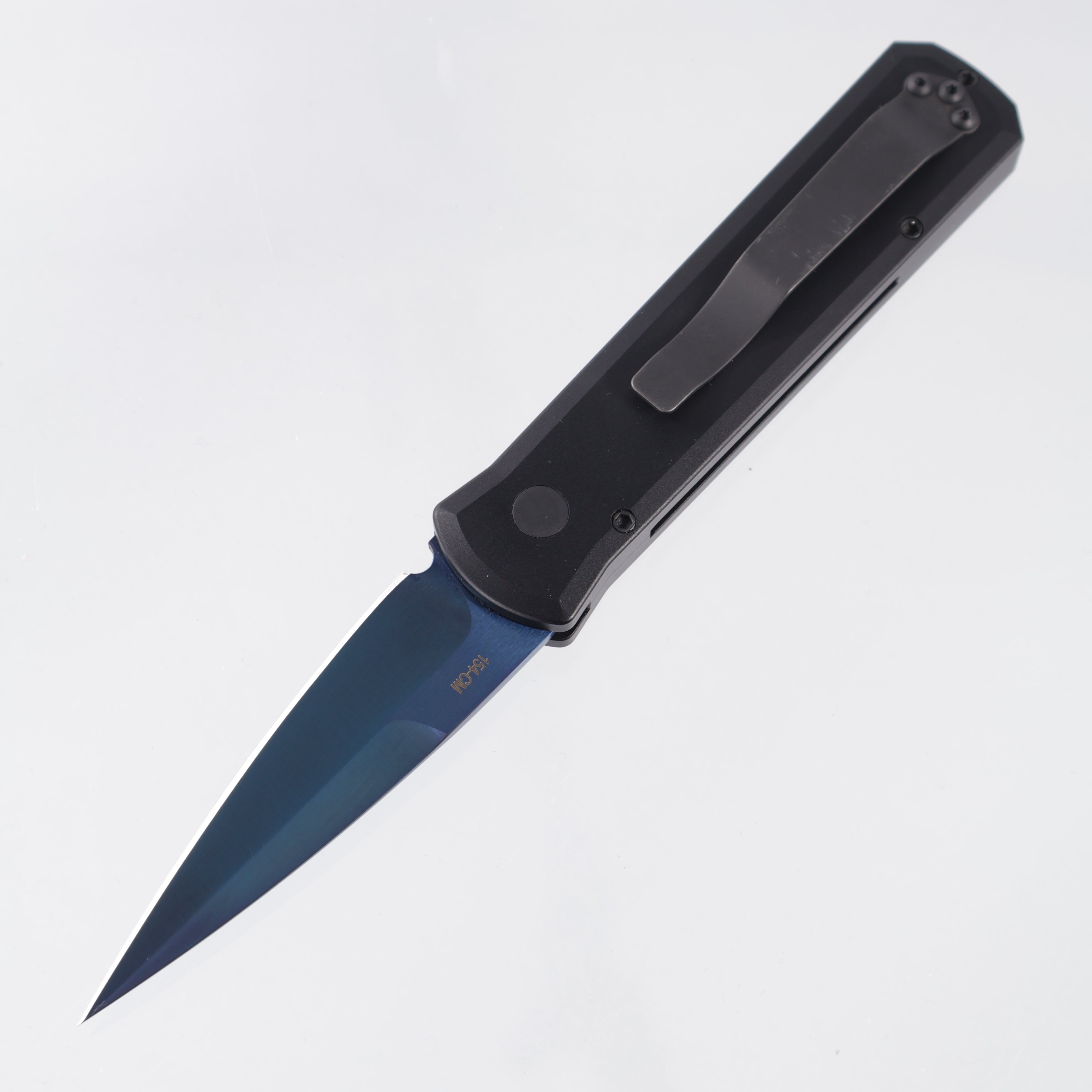 Pro-Tech Godson - Black Aluminum w/ Abalone Button - Sapphire PVD 154CM - 721-SB *PRE-OWNED*