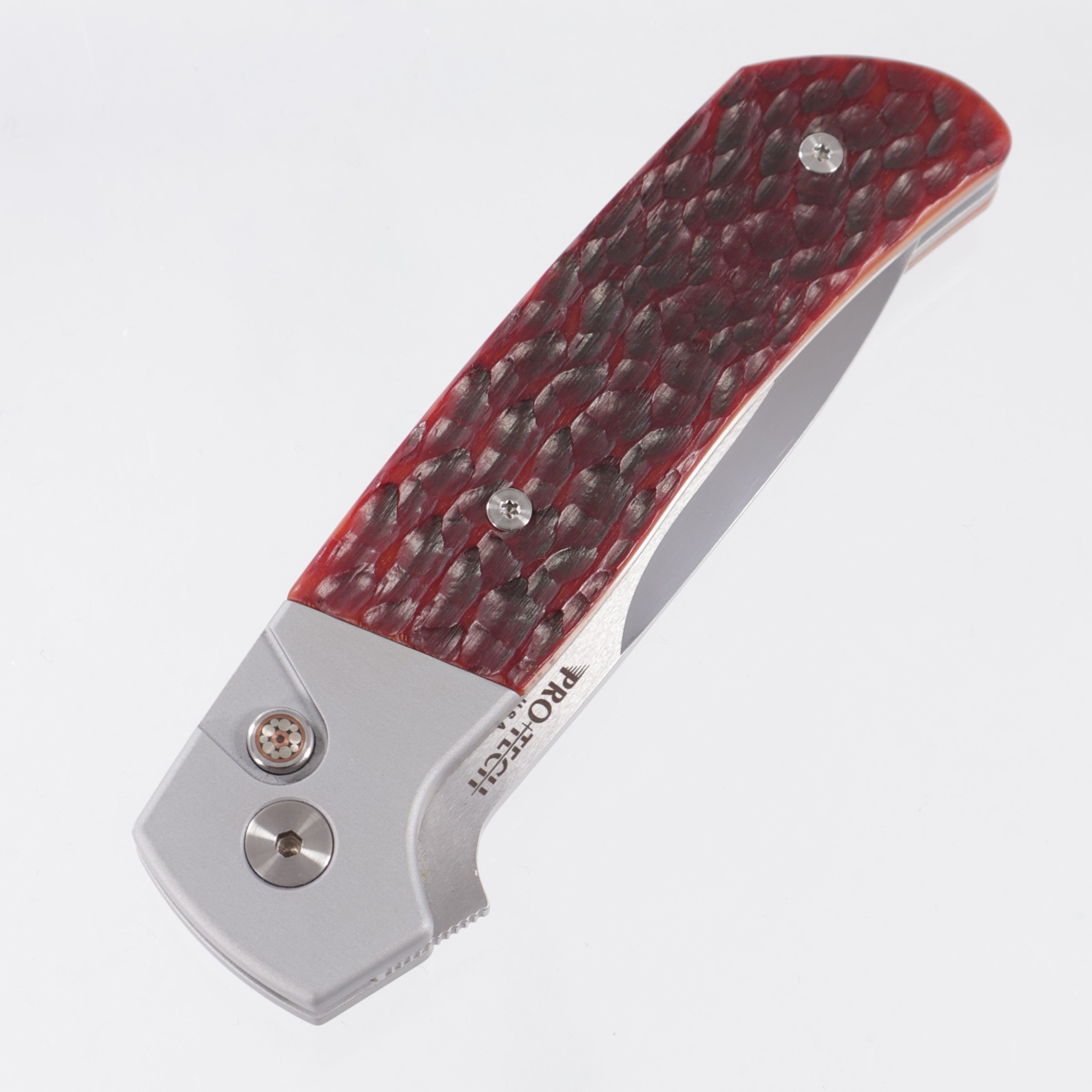 Pro-Tech Terzuola ATCF - Gray Aluminun w/ Jigged Bone Inlays - Mike Irie Compound Grind Mirror Polish 154CM - 2025 ATCF Custom 003 *PRE-OWNED*