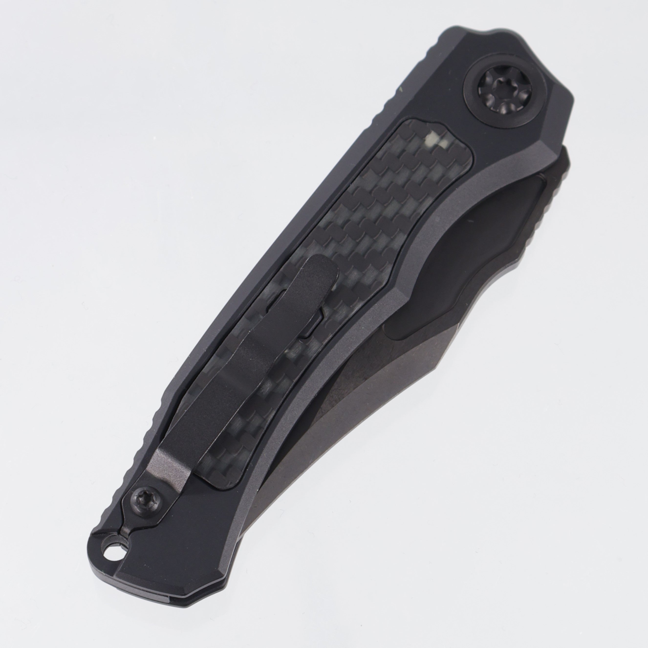 Heretic Wraith V4 Auto Bowie - Black Aluminum w/ Glow Carbon Fiber Inlays - DLC Magnacut - H002-6A-GLO/CF *PRE-OWNED*
