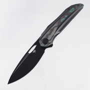 Bestech Senu - Black PVD Titanium w/ Shipwreck Camo Carbon Inlays - Black PVD S90V - BT2601D