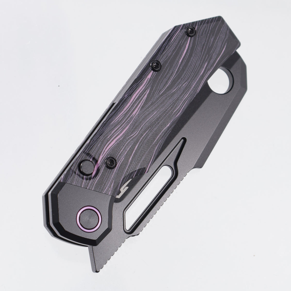 Bestech Nyrrdreki - Black PVD Titanium w/ Purple Side Cut G10 - Black PVD M390 - BT2607B