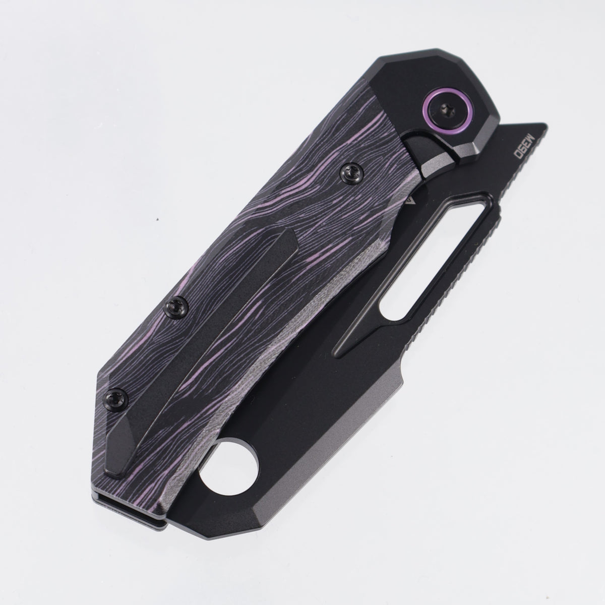 Bestech Nyrrdreki - Black PVD Titanium w/ Purple Side Cut G10 - Black PVD M390 - BT2607B