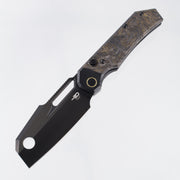 Bestech Nyrrdreki - Black PVD Titanium w/ Gold Dark Matter Fat Carbon Inlays - Satin DLC M390 - BT2607D